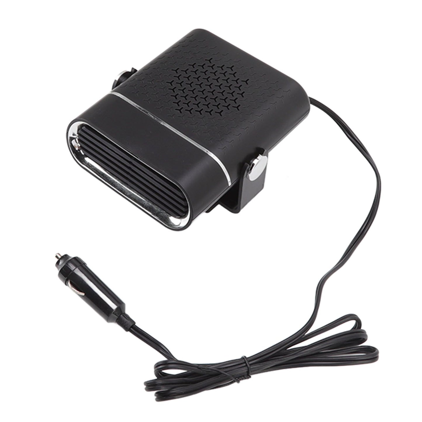 Car Heater 360 Degree Rotating Quick Heating Portable Cigarette Lighter Defogger Defroster for Truck 24V Black
