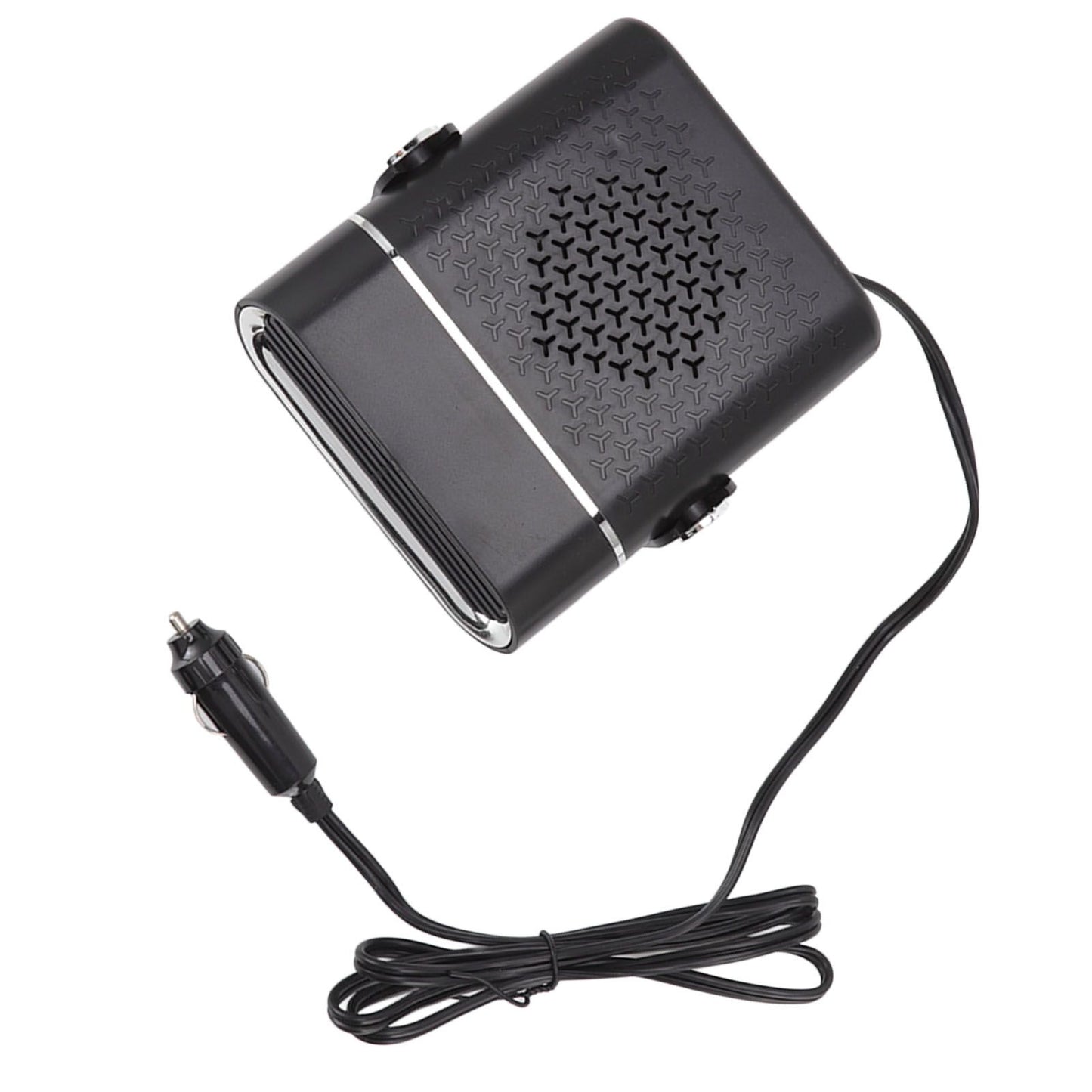 Car Heater 360 Degree Rotating Quick Heating Portable Cigarette Lighter Defogger Defroster for Truck 24V Black
