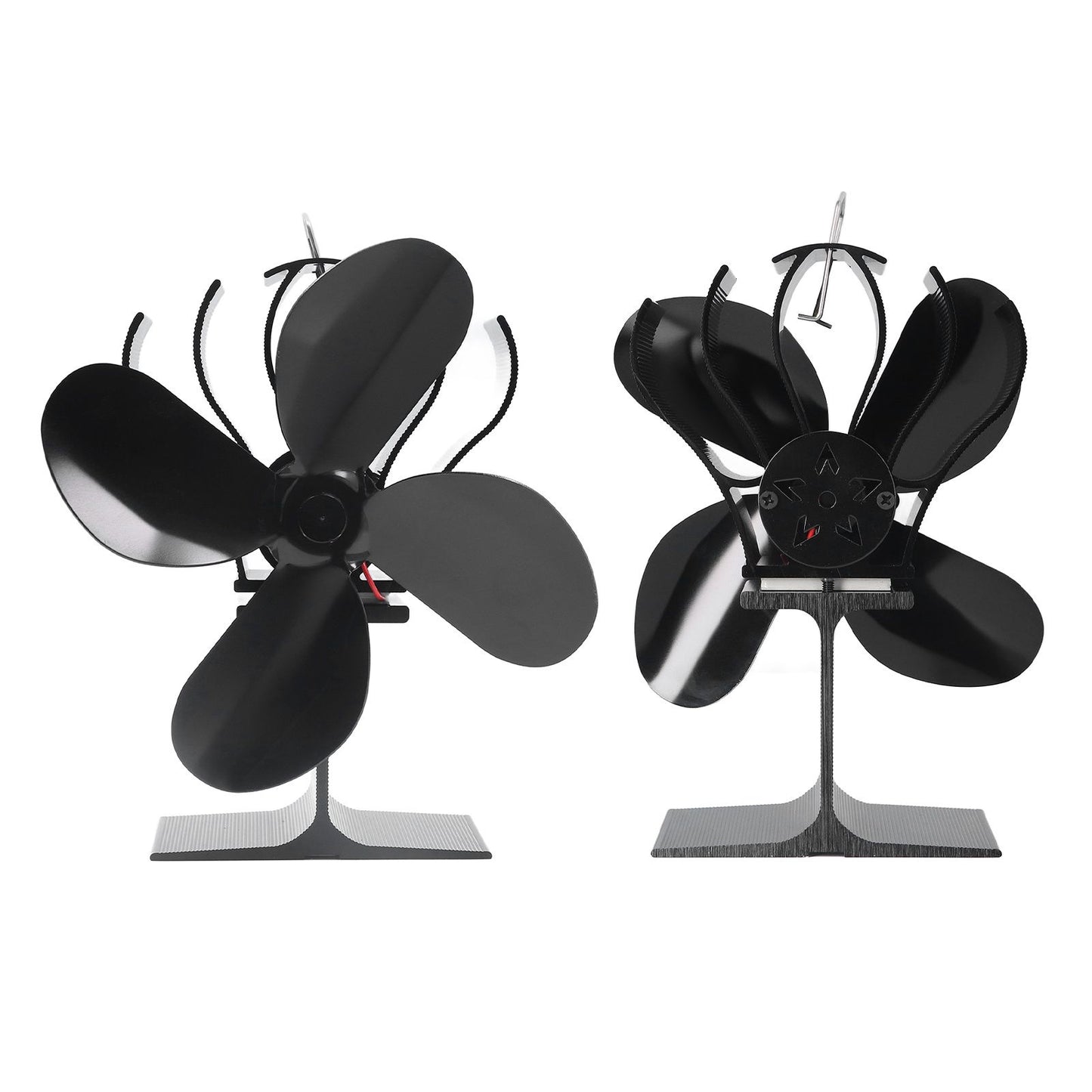 4 Blade Fireplace Fan Aluminium Alloy Heat Powered High Temperature Resistant Stove Fan for Home