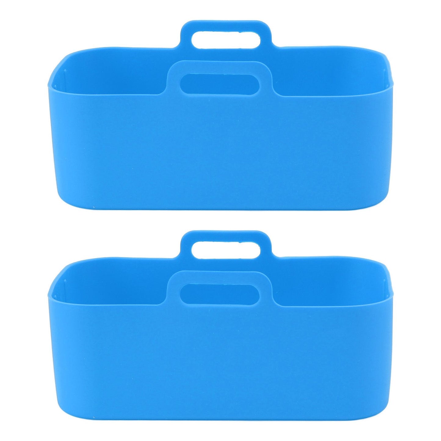 2 Sets Kitchen Fryer Silicone Basket and Mat Reusable Non Stick Rectangular Air Oven Accessories for Ninja DZ201 Foodi 8QT Blue
