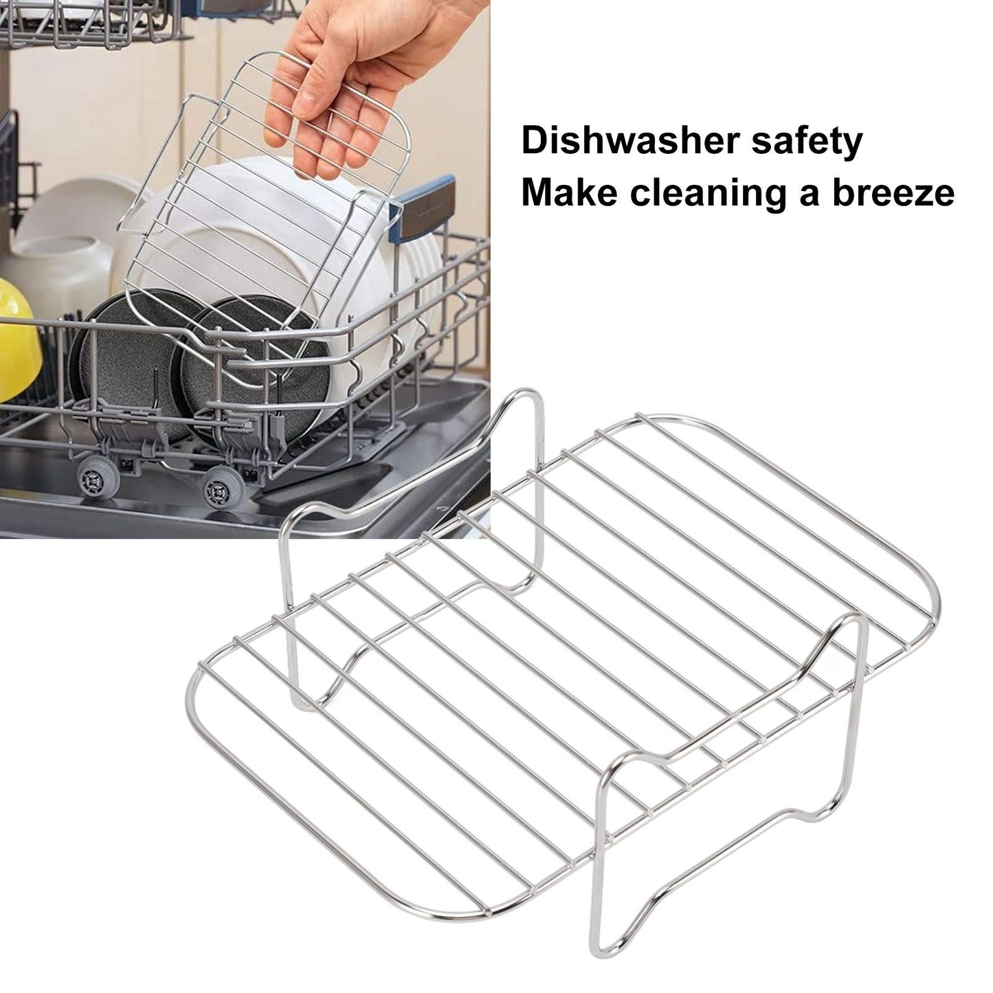 Fryer Rack Grill Dehydrator Rack for Dual Basket for NINJA FOOD 8QT Kitchen Cooking Fryer