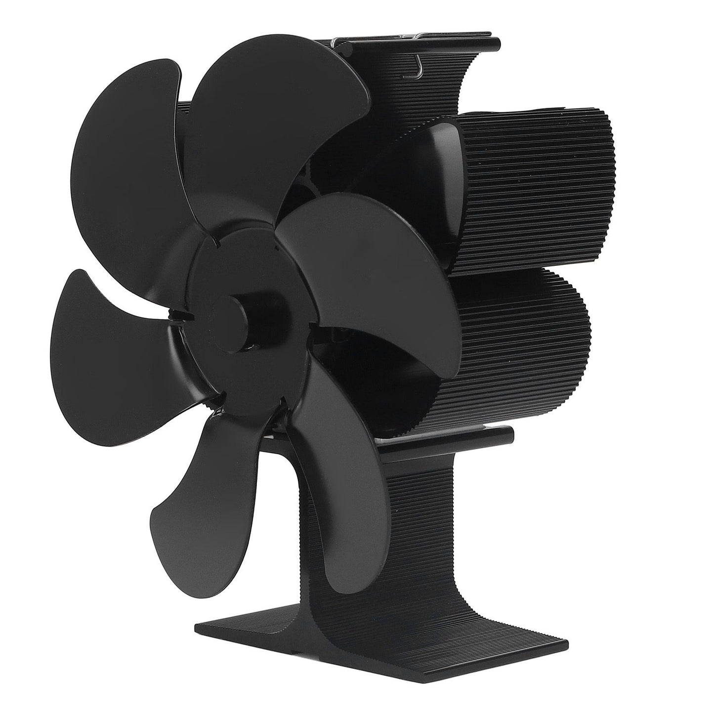6 Blade Stove Fan Self Starting High Temperature Resistance and Energy Efficiency Heat Powered Fan for Home Black Diameter 152mm