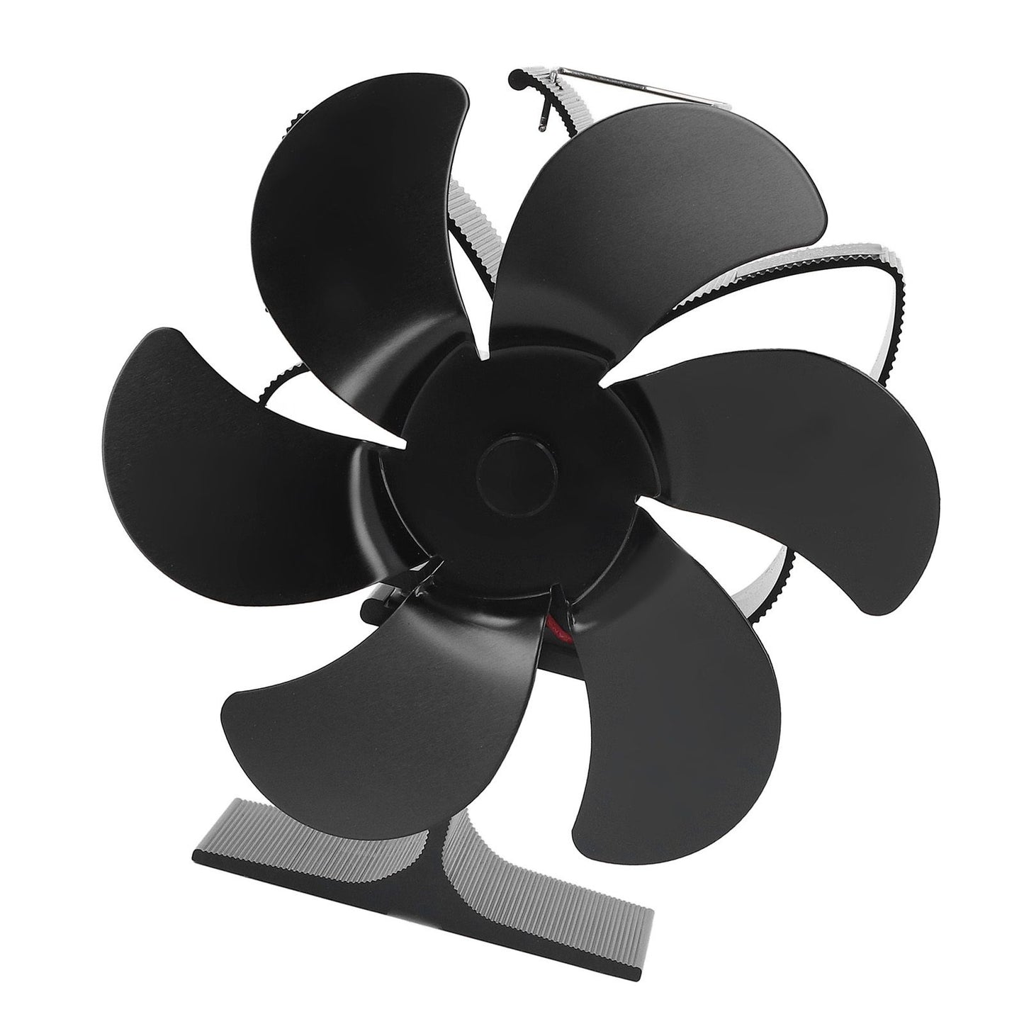 6 Blade Stove Fan Self Starting High Temperature Resistance and Energy Efficiency Heat Powered Fan for Home Black Diameter 152mm