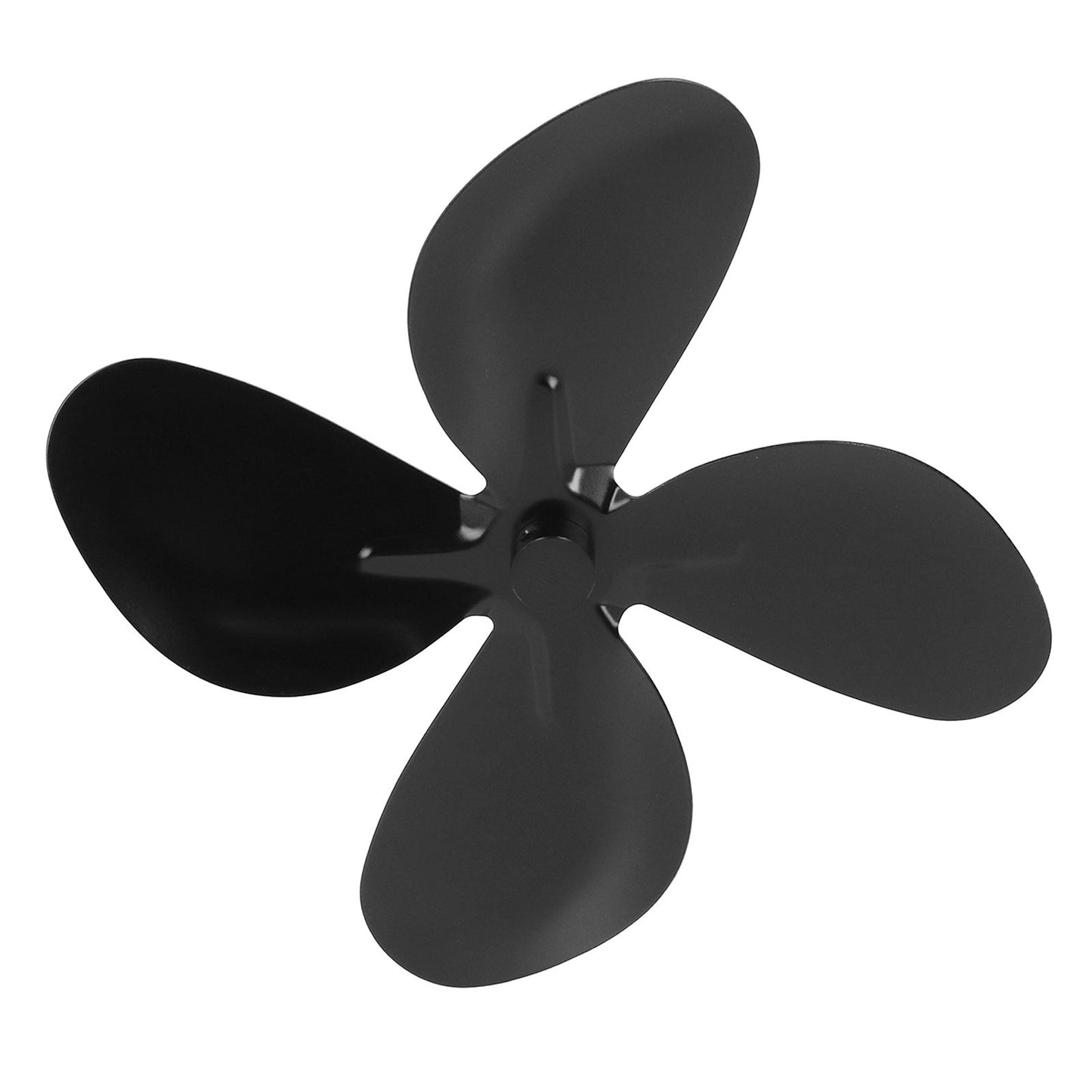Stove Fan Blade Replacement Aluminum Alloy Fireplace Fan 4 Blades with Hex Wrench Screw Black