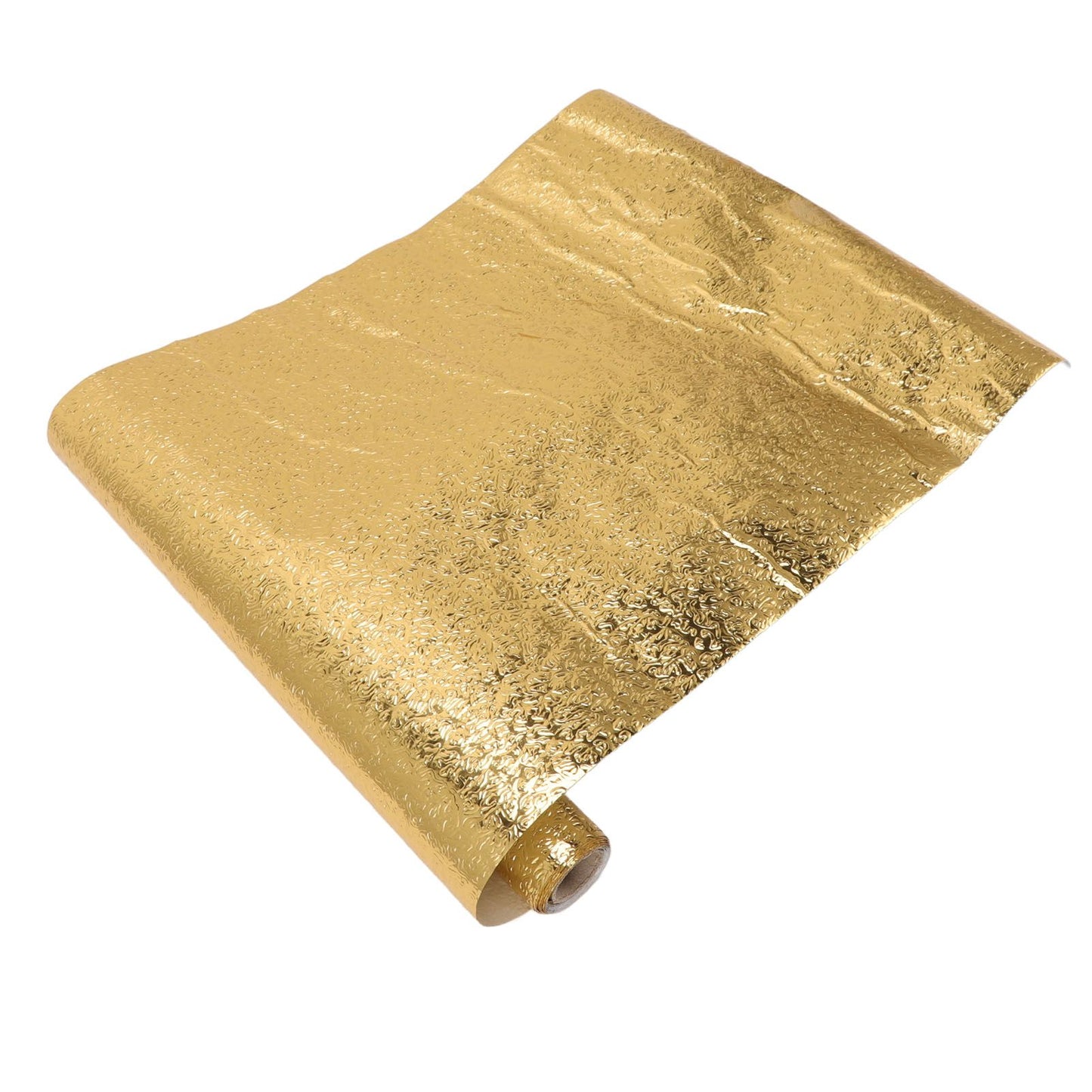 Oil Proof Sticker Waterproof Self Adhesive Aluminum Foil Wallpaper for Kitchen Drawer Cabinet Countertop Gold 30cmx2m / 11.8x78.7in