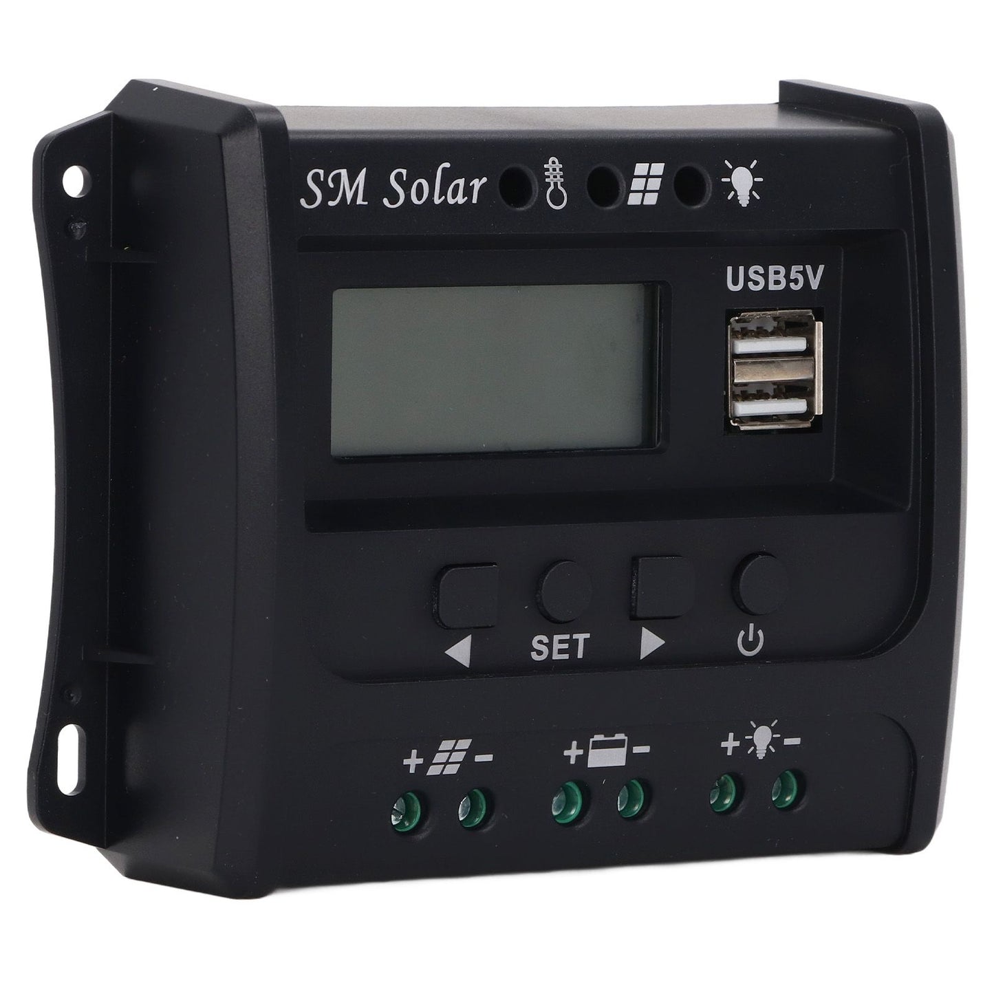 Solar Panel Controller 3 Stage PWM Charging Intelligent Microcontroller ABS Aluminum Plate 12V 24V Solar Charge Controller SEC10(10A)