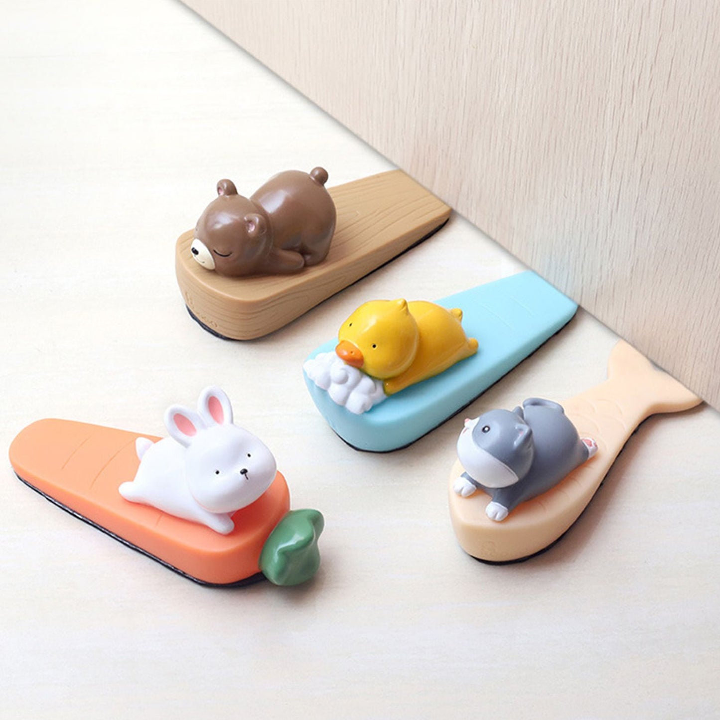 Cute Animal Door Stop Collision Prevention Windproof Prevent Slipping Funny Decorative Wedge Door Stopper Little Bear