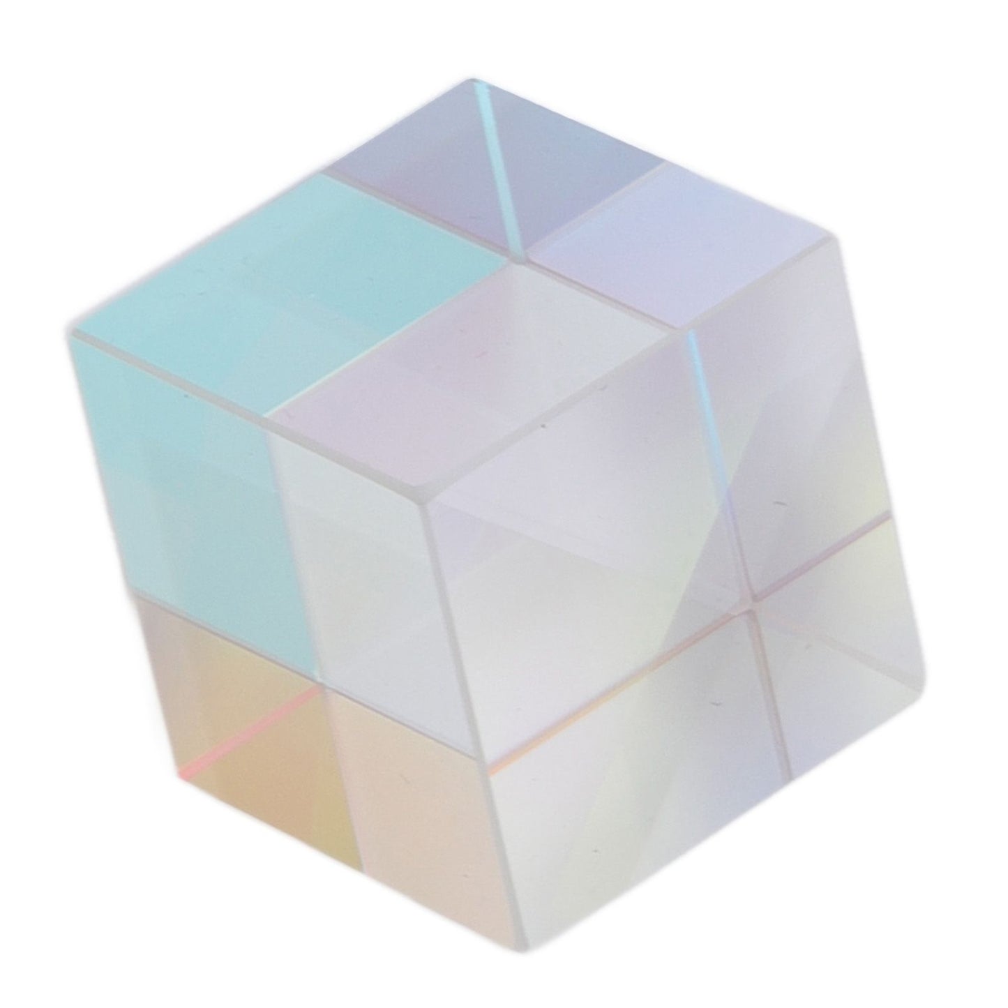 Prism Cube Optical Glass RGB Dispersion Color Cube Sun Catcher X Cube Prism Birthday Gift 15x15x15mm/0.6x0.6x0.6in