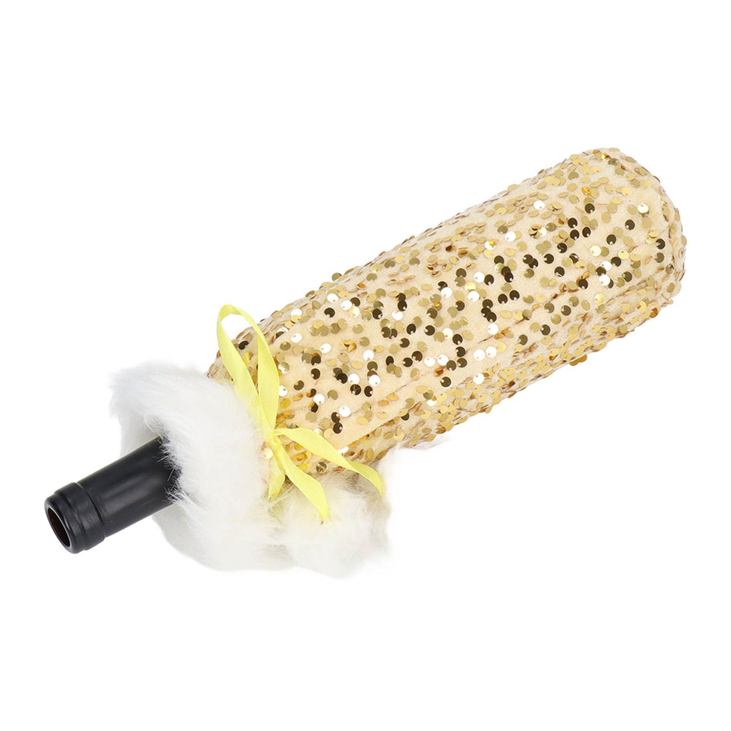 Christmas Wine Bottle Cover Beautiful Shiny Sequin Cloth Decorative Bottle Sleeve Cover for Christmas Parties Gold