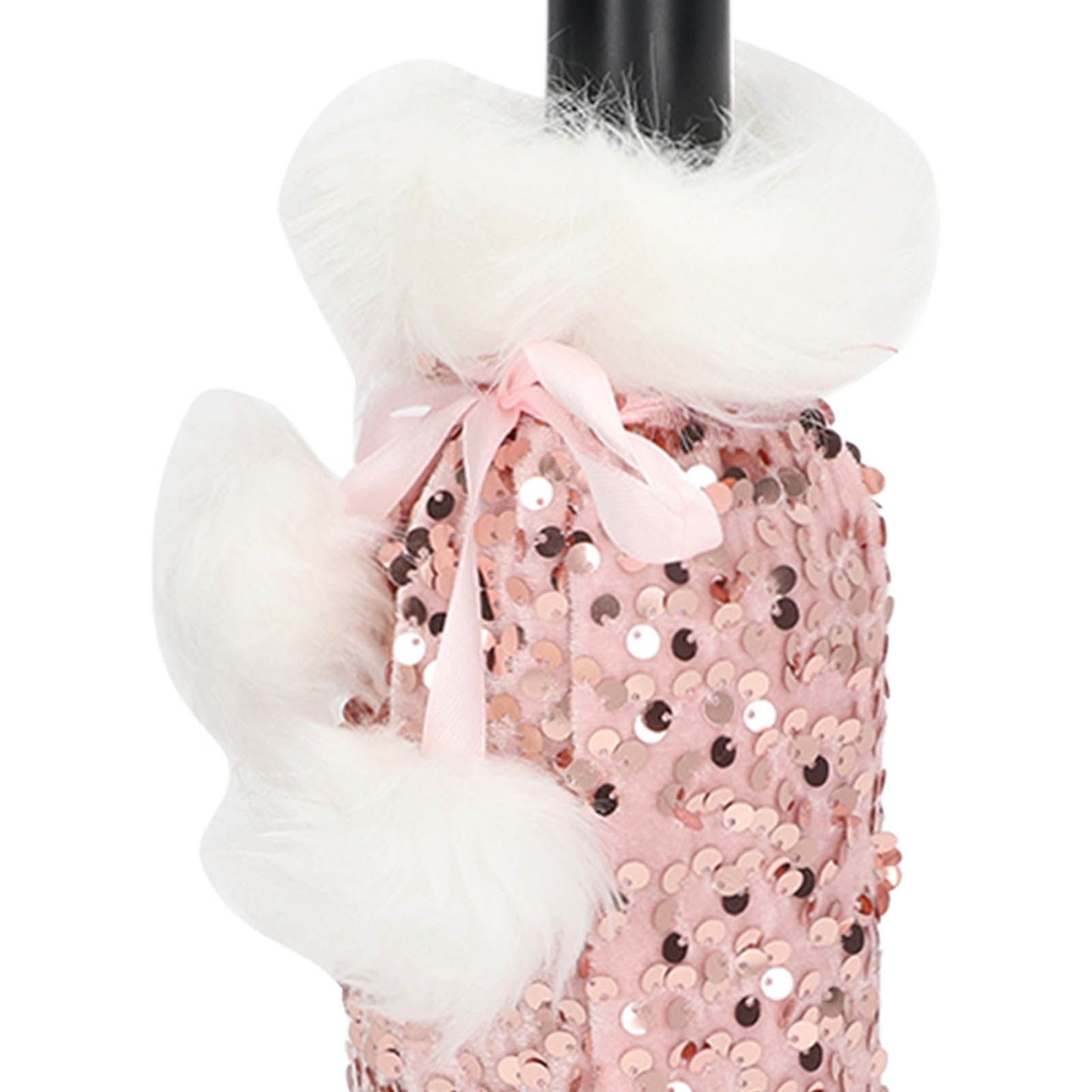 Christmas Wine Bottle Cover Beautiful Shiny Sequin Cloth Decorative Bottle Sleeve Cover for Christmas Parties Rose Gold