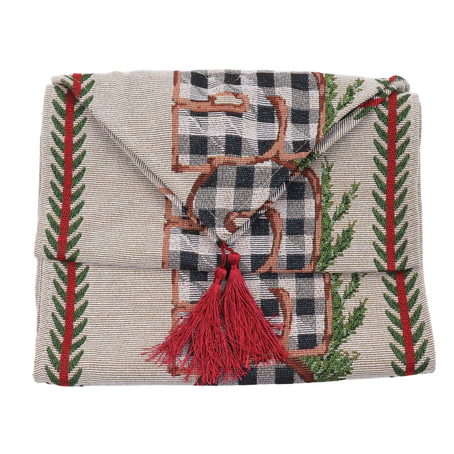 Christmas Table Runner Reusable Washable 1.8m Long Knitted Fabric Table Runner Holiday for Home Cafe Type 2