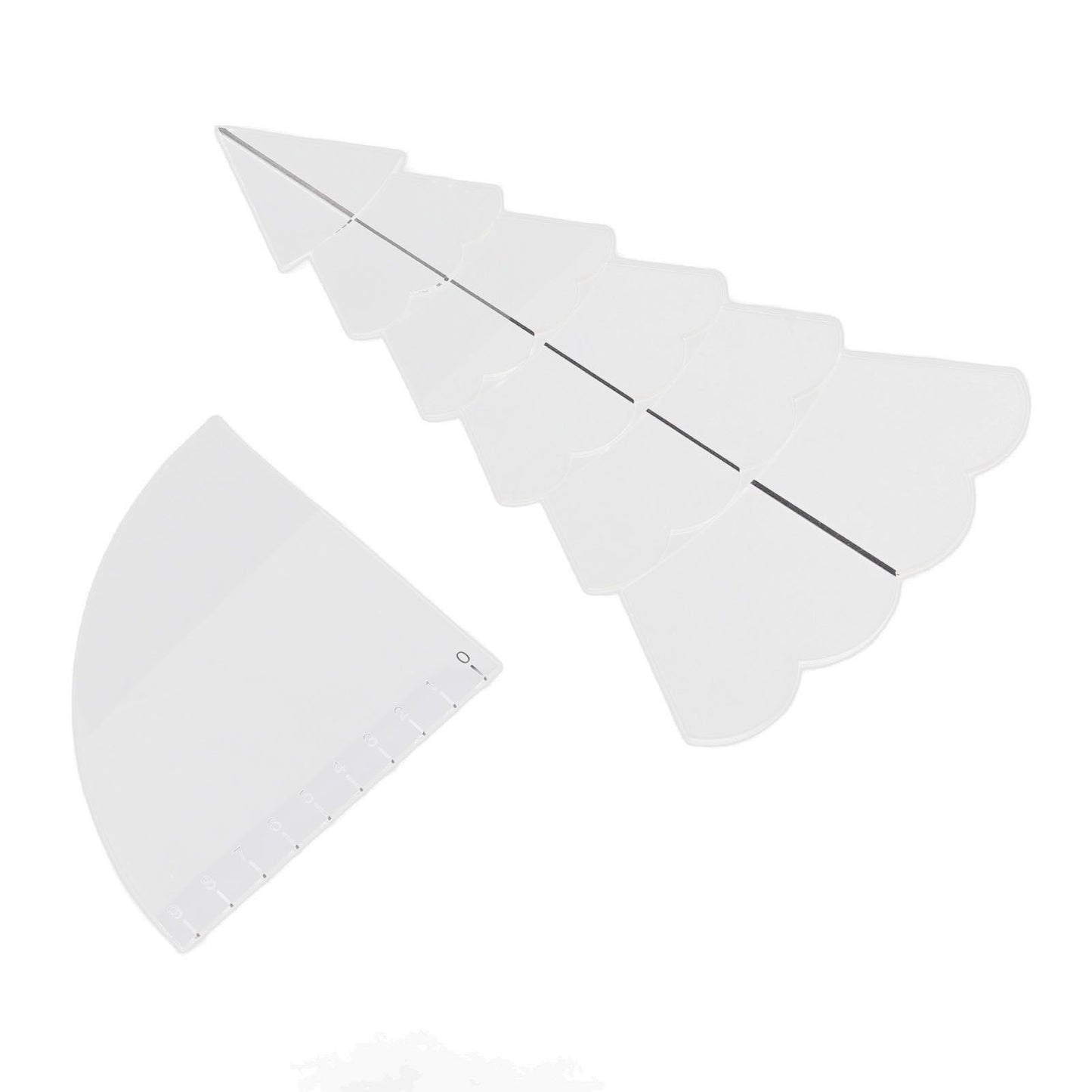 Handmade Christmas Tree Quilting Set Transparent Acrylic DIY Sewing Pattern Template Ruler Tool Set for Bowl Mats Making S