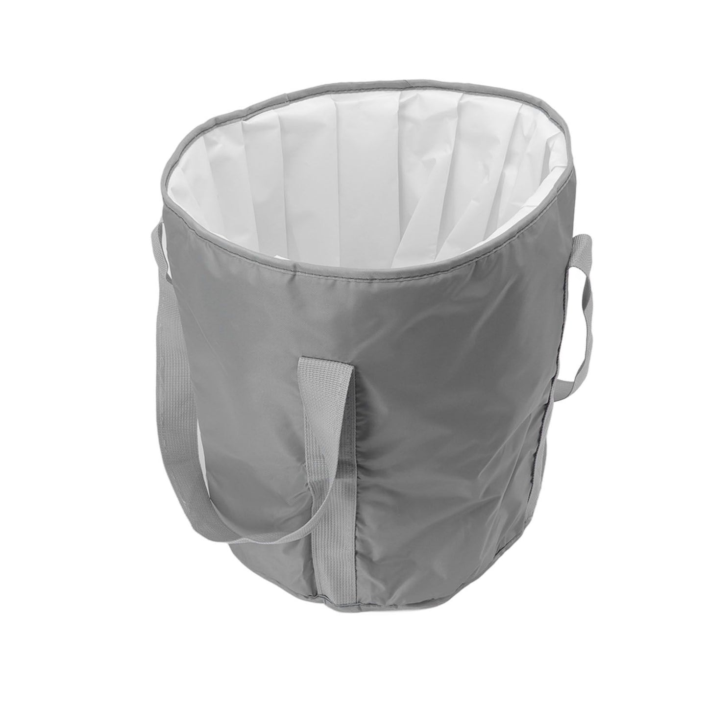 Foldable Foot Tub Polyester Double Layer Collapsible Camping Bucket with Storage Bag for Outdoor Grey