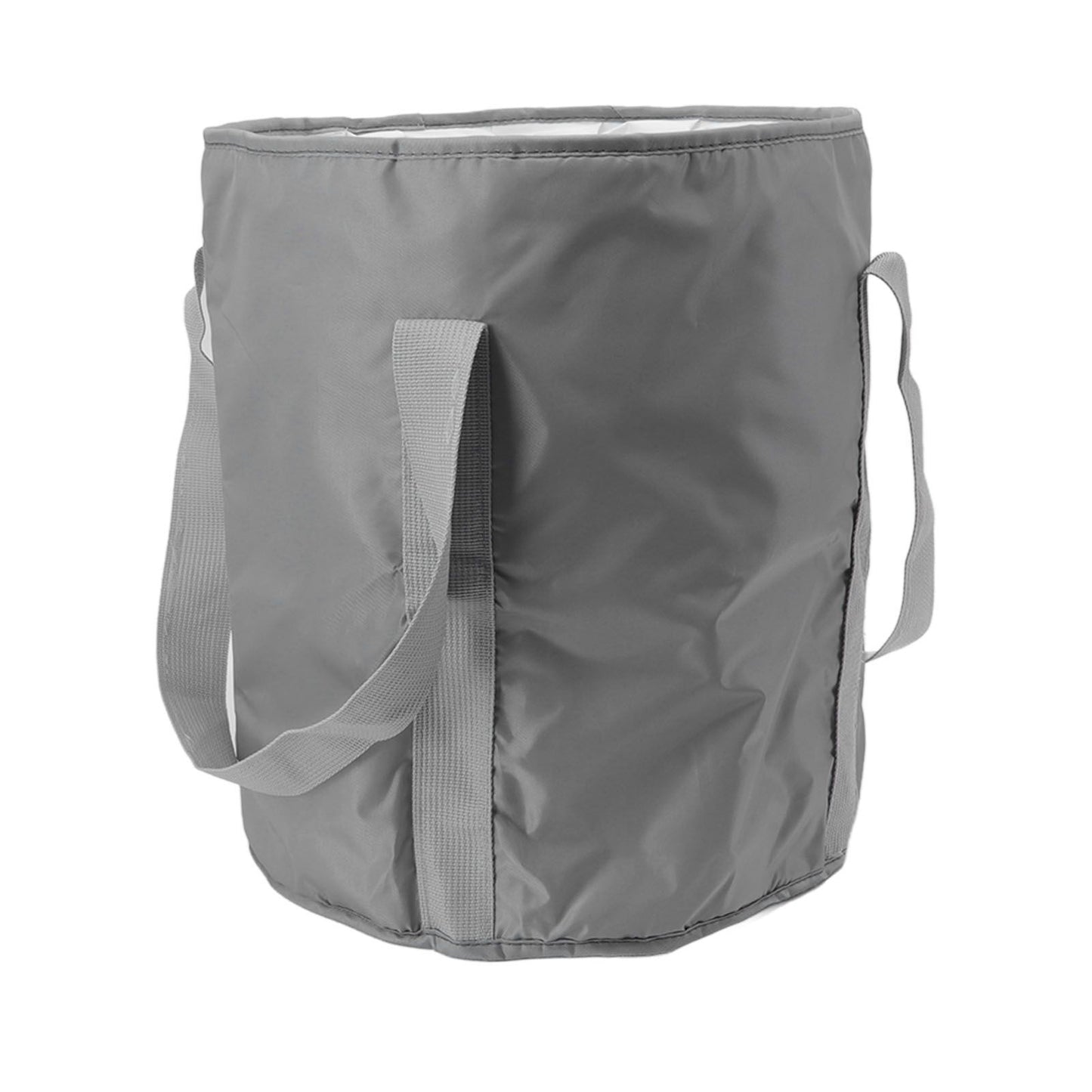 Foldable Foot Tub Polyester Double Layer Collapsible Camping Bucket with Storage Bag for Outdoor Grey
