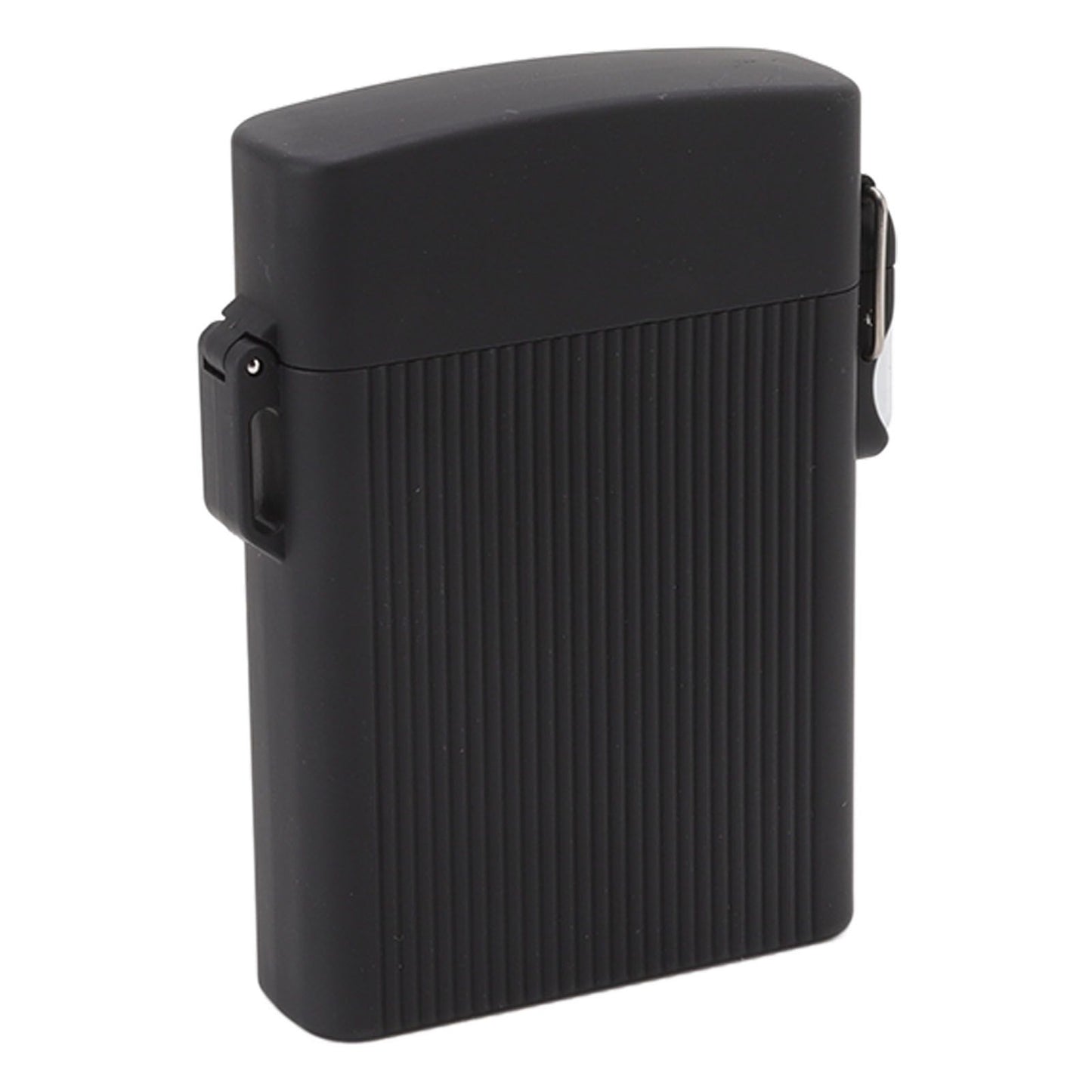 Full Pack 16 Cigarettes Case USB Rechargeable Windproof Flameless Cigarettes Lighter Case Waterproof Cigarette Box with Lanyard Black
