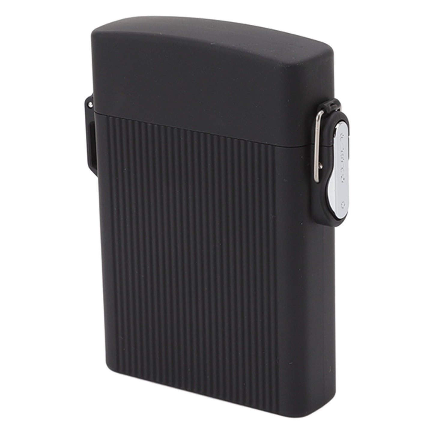 Full Pack 16 Cigarettes Case USB Rechargeable Windproof Flameless Cigarettes Lighter Case Waterproof Cigarette Box with Lanyard Black