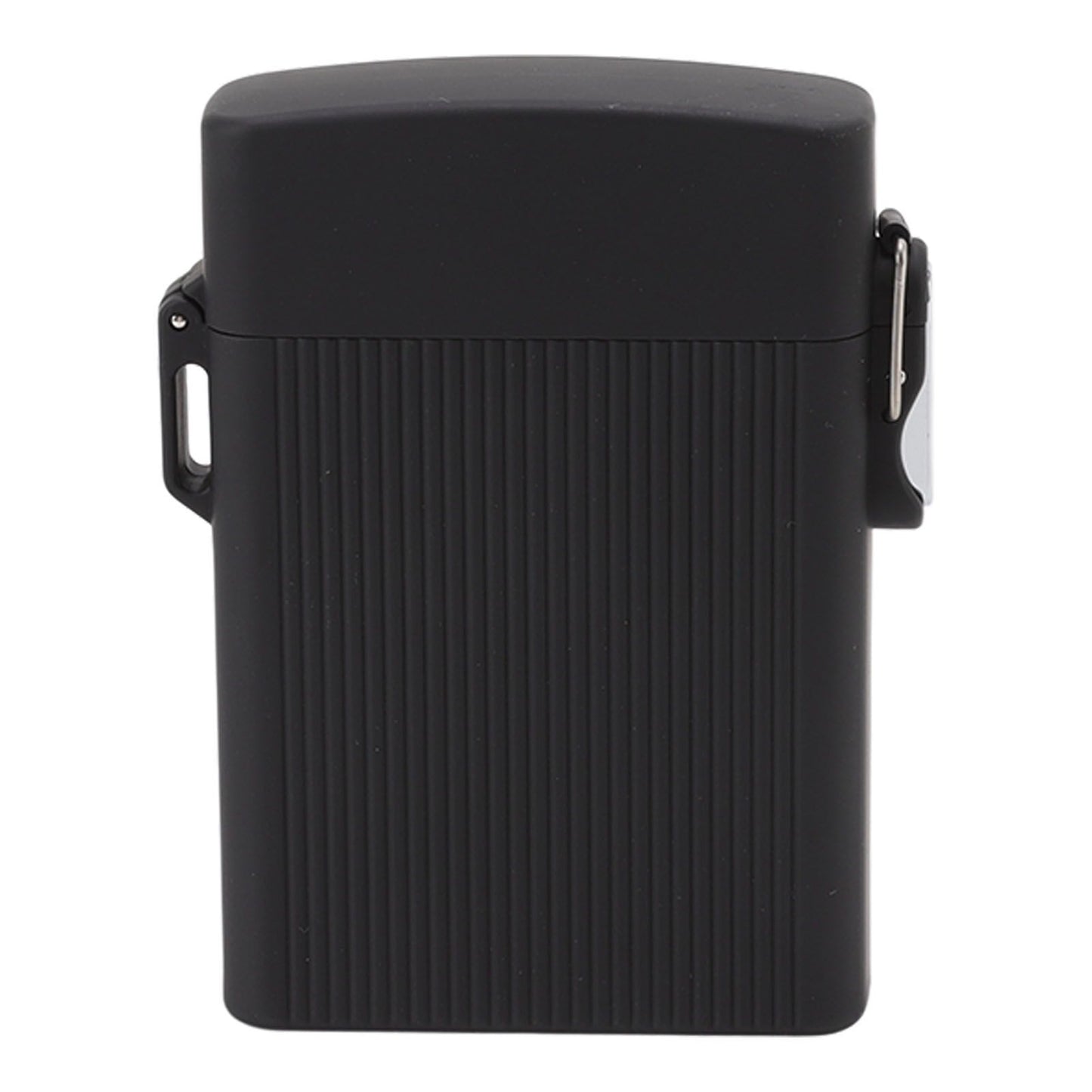 Full Pack 16 Cigarettes Case USB Rechargeable Windproof Flameless Cigarettes Lighter Case Waterproof Cigarette Box with Lanyard Black