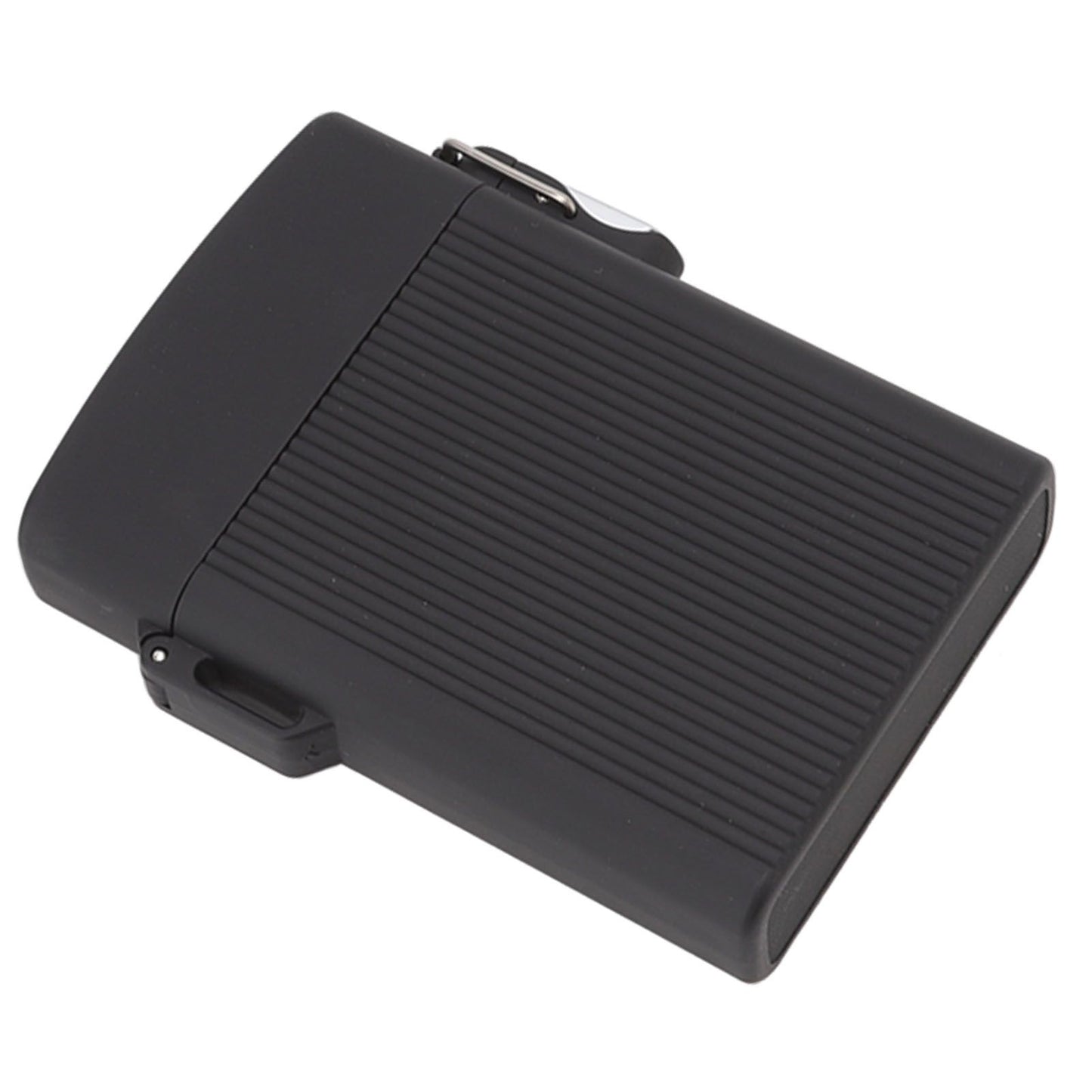 Full Pack 16 Cigarettes Case USB Rechargeable Windproof Flameless Cigarettes Lighter Case Waterproof Cigarette Box with Lanyard Black