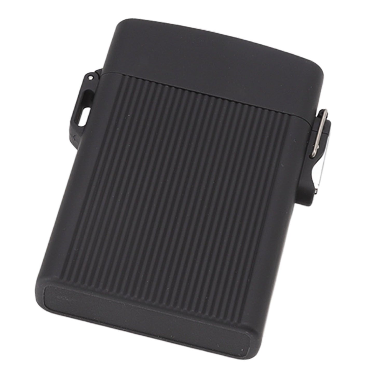Full Pack 16 Cigarettes Case USB Rechargeable Windproof Flameless Cigarettes Lighter Case Waterproof Cigarette Box with Lanyard Black