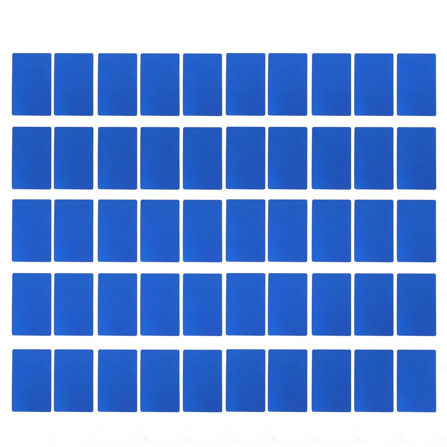 50PCS Business Name Card Laser Engraving Waterproof and Wear Resistant Aluminum Visiting Card for Company Blue