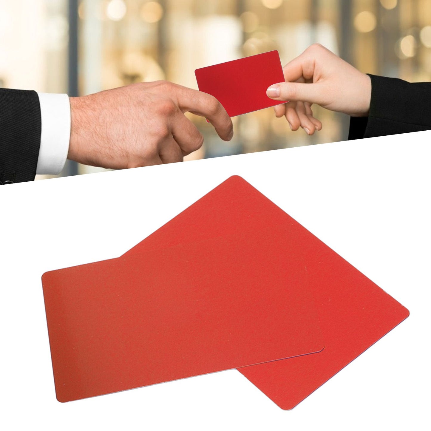 50PCS Business Name Card Laser Engraving Waterproof and Wear Resistant Aluminum Visiting Card for Company Red