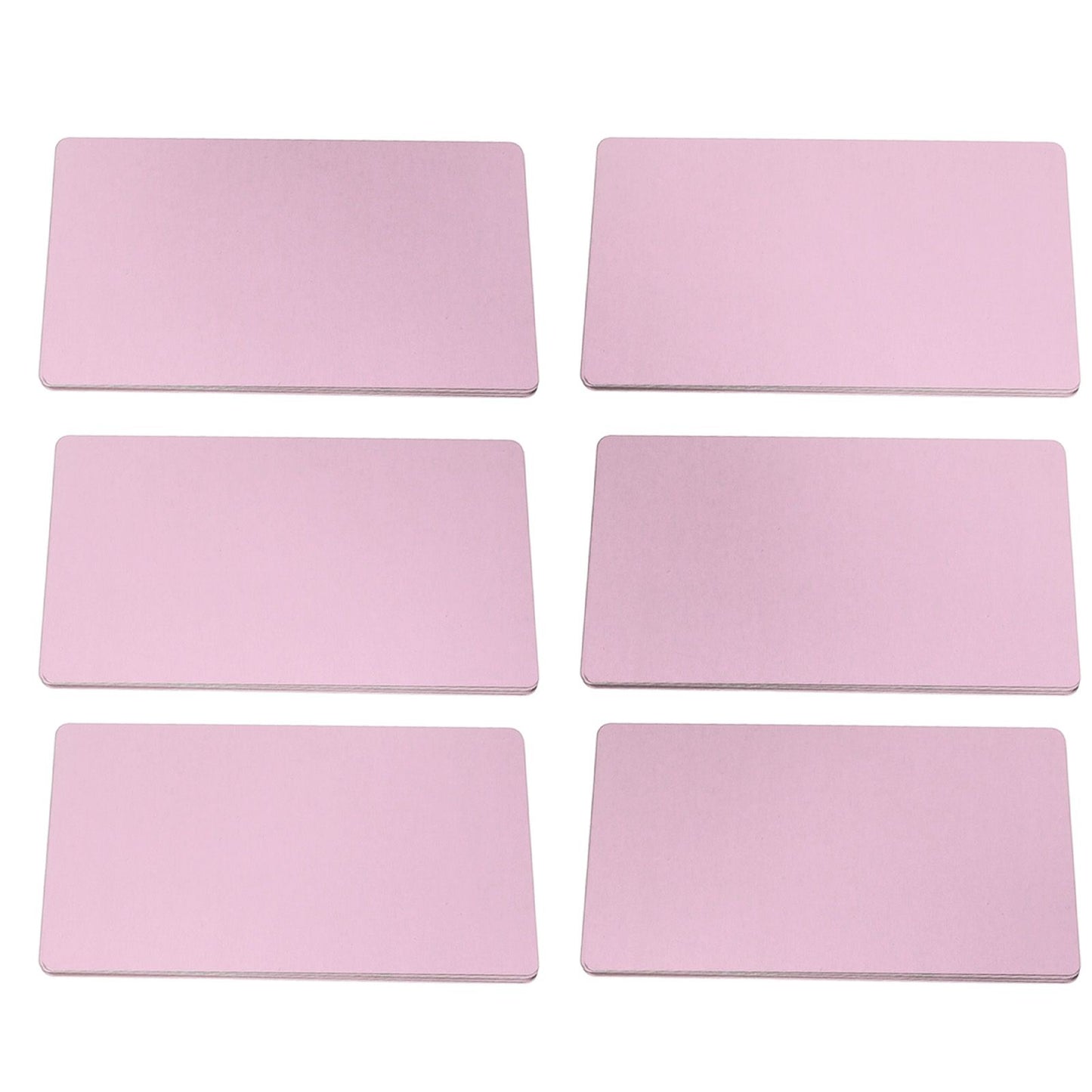 50PCS Business Name Card Laser Engraving Waterproof and Wear Resistant Aluminum Visiting Card for Company Rose Gold
