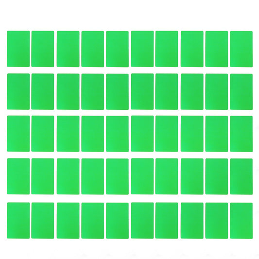50PCS Business Name Card Laser Engraving Waterproof and Wear Resistant Aluminum Visiting Card for Company Green