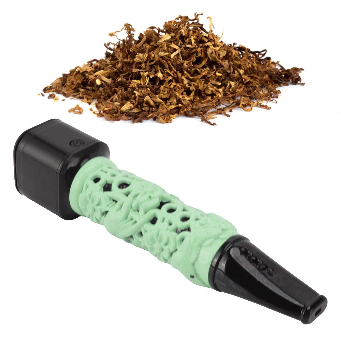 Cigarette Holder Large Capacity Temperature Change Color Rechargeable Ashless Cigarette Holder with Cigarette Lighter Green