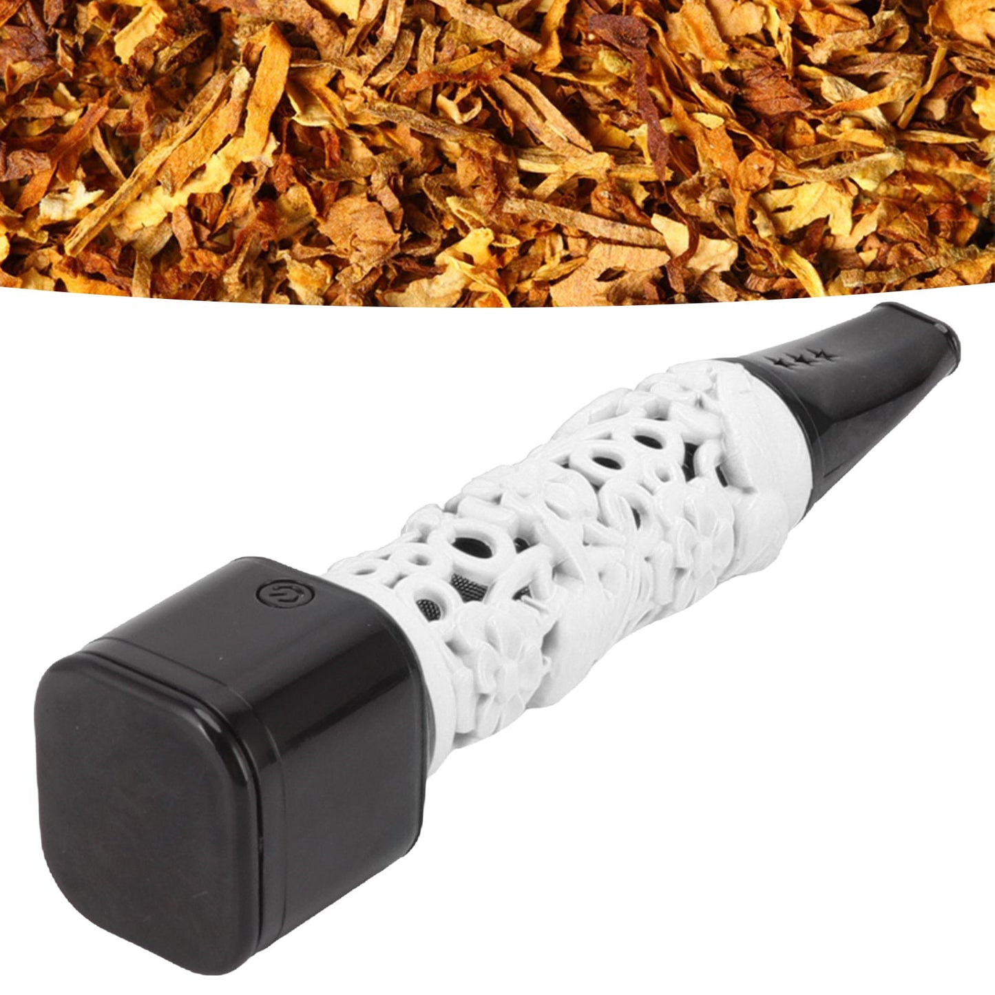 Cigarette Holder Large Capacity Temperature Change Color Rechargeable Ashless Cigarette Holder with Cigarette Lighter White