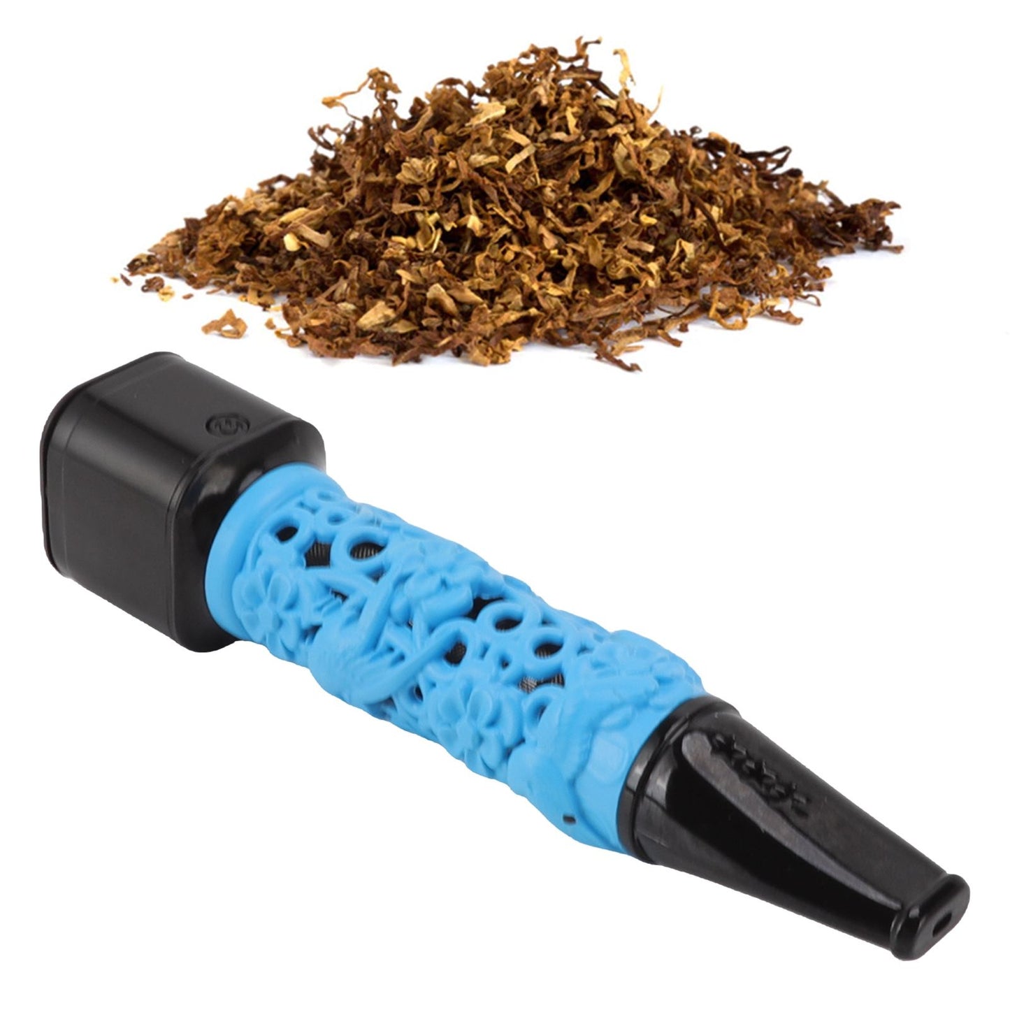 Cigarette Holder Large Capacity Temperature Change Color Rechargeable Ashless Cigarette Holder with Cigarette Lighter Blue