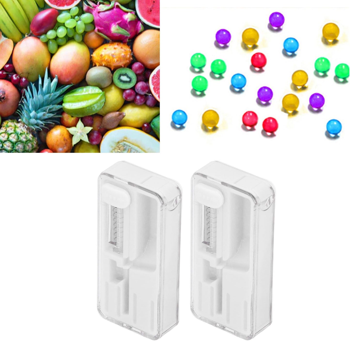 2PCS Cigarette Explosion Beads Pushers Peppermint Cigarette Bursting Beads Pusher Box DIY Smoking Tools White