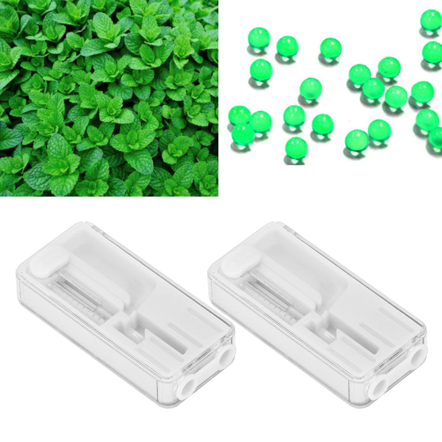 2PCS Cigarette Explosion Beads Pushers Peppermint Cigarette Bursting Beads Pusher Box DIY Smoking Tools White