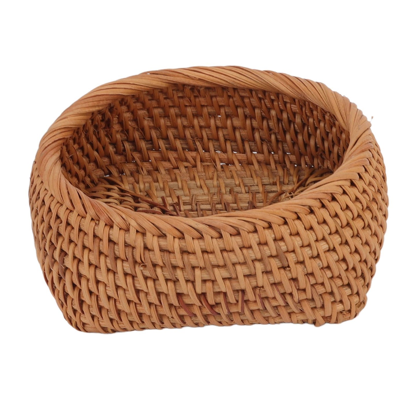 Rattan Storage Basket Hand Woven Simple Exquisite Rattan Organizer Storage Basket for Tea Sets Tableware S