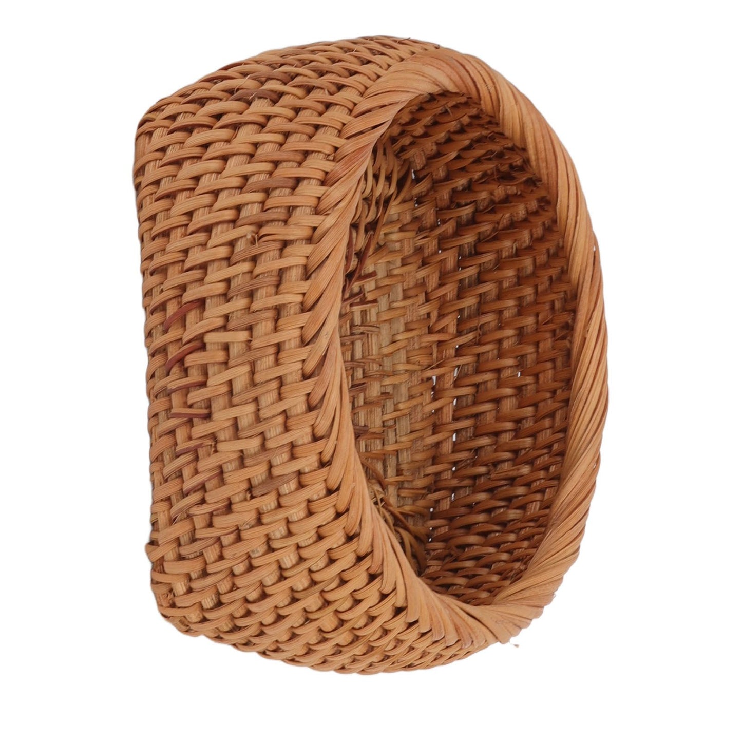 Rattan Storage Basket Hand Woven Simple Exquisite Rattan Organizer Storage Basket for Tea Sets Tableware S