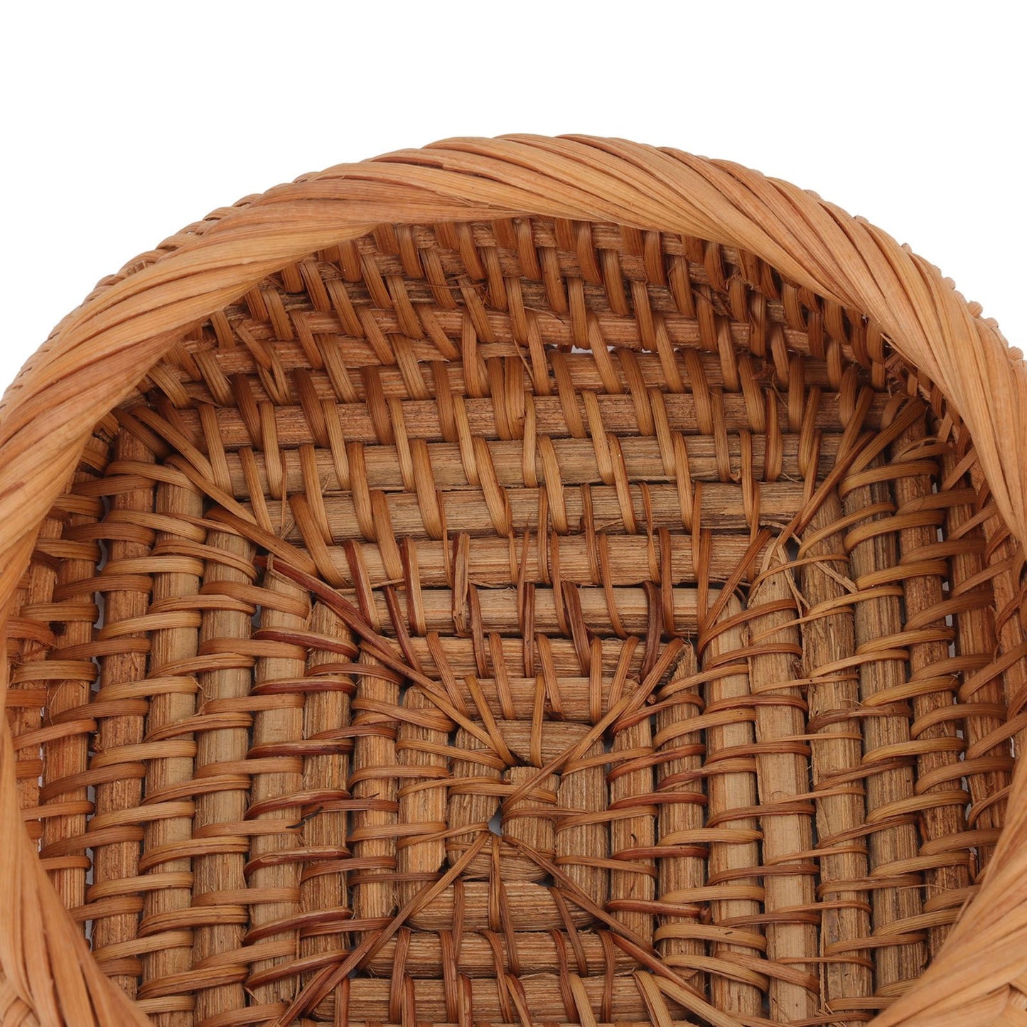 Rattan Storage Basket Hand Woven Simple Exquisite Rattan Organizer Storage Basket for Tea Sets Tableware S
