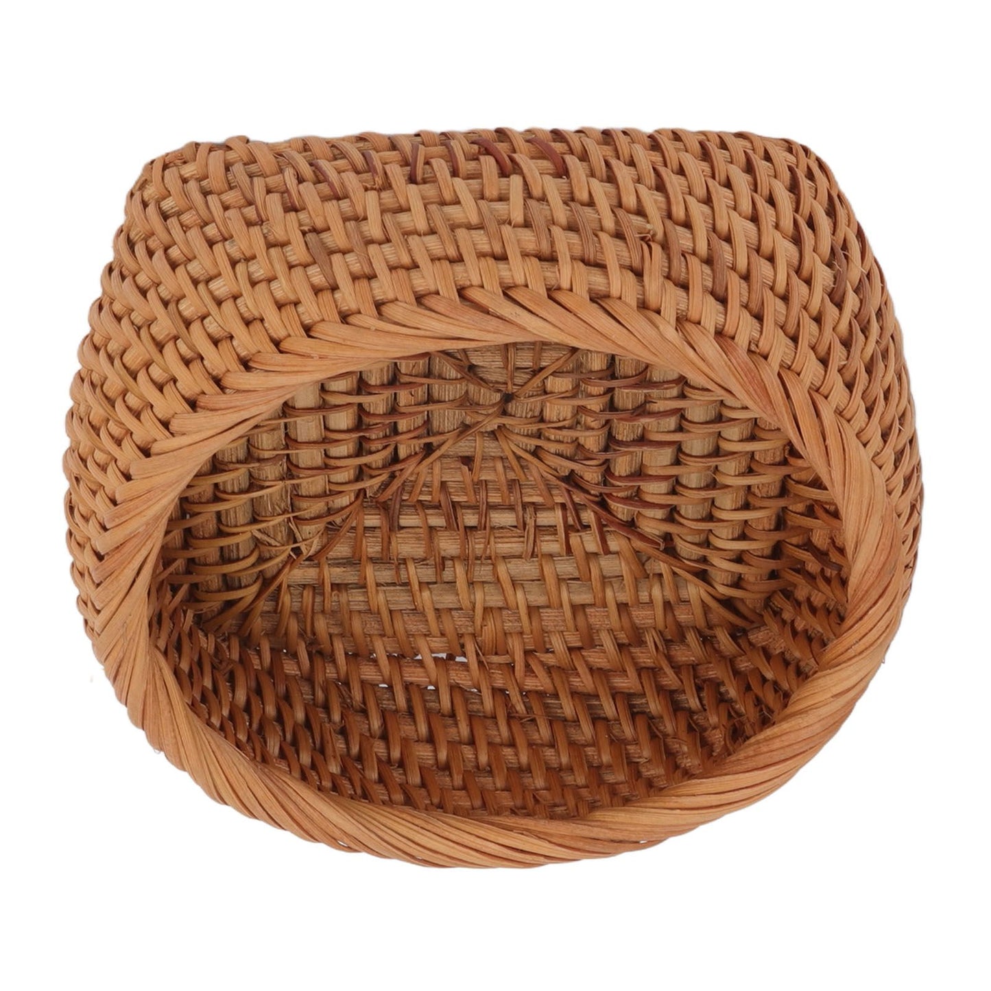 Rattan Storage Basket Hand Woven Simple Exquisite Rattan Organizer Storage Basket for Tea Sets Tableware M