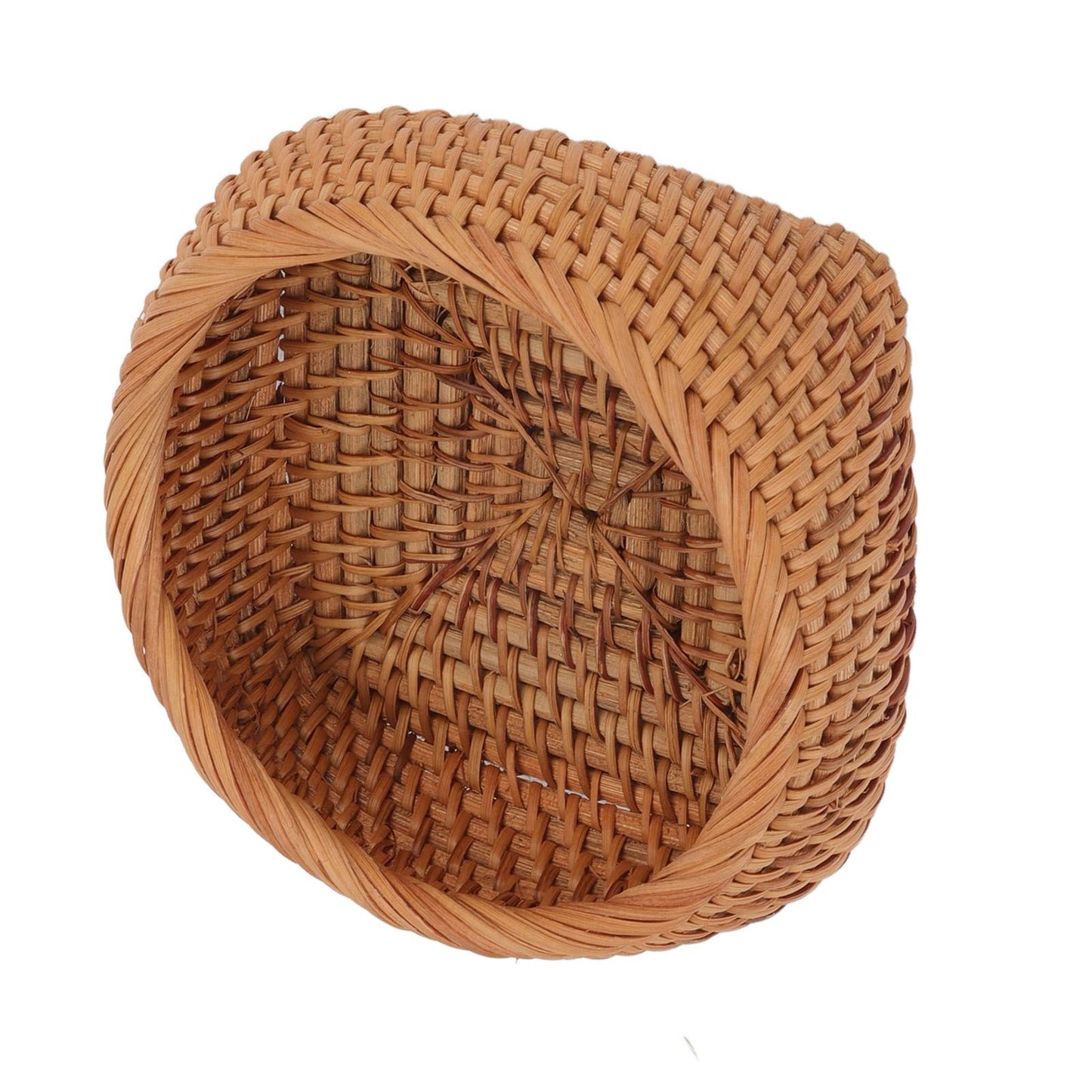 Rattan Storage Basket Hand Woven Simple Exquisite Rattan Organizer Storage Basket for Tea Sets Tableware M