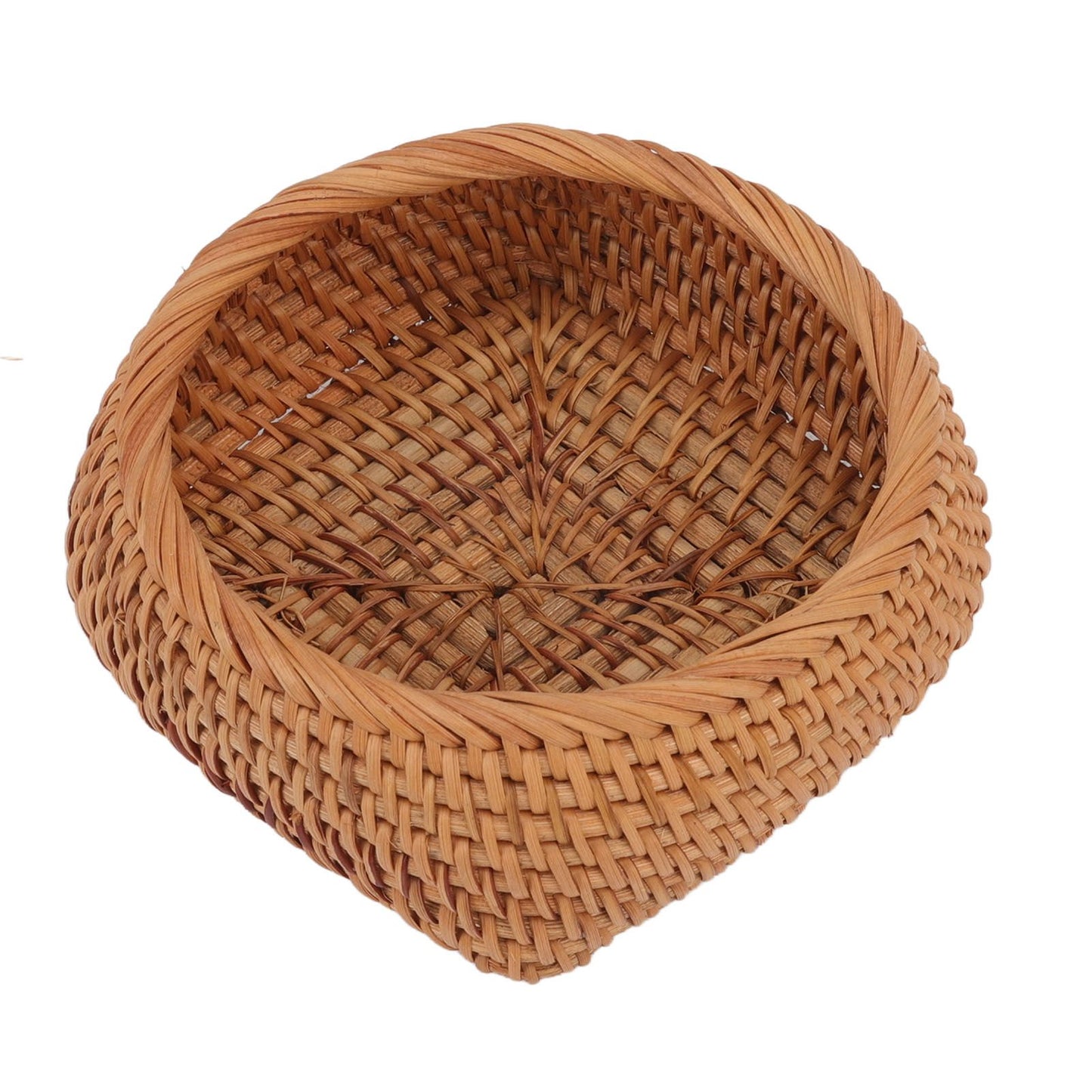 Rattan Storage Basket Hand Woven Simple Exquisite Rattan Organizer Storage Basket for Tea Sets Tableware L