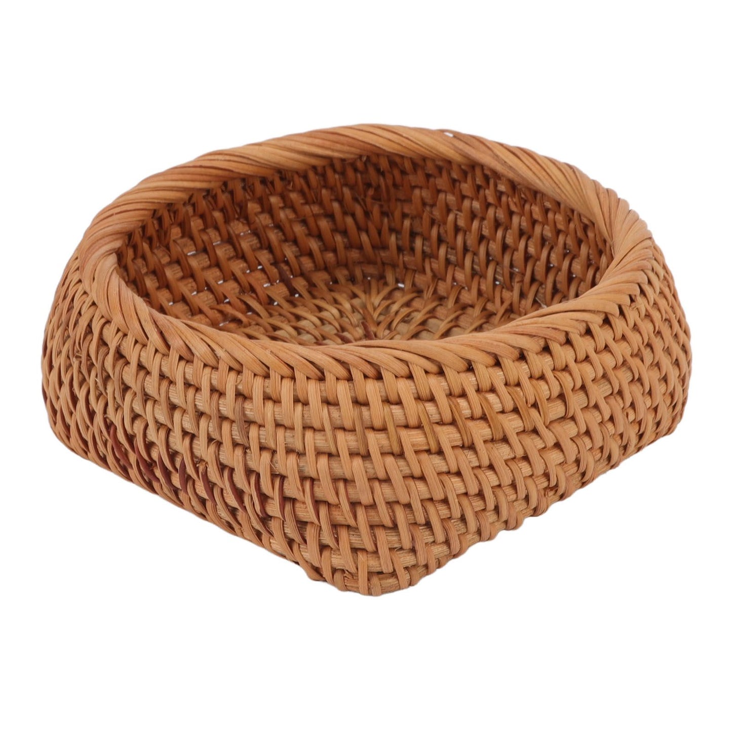 Rattan Storage Basket Hand Woven Simple Exquisite Rattan Organizer Storage Basket for Tea Sets Tableware L