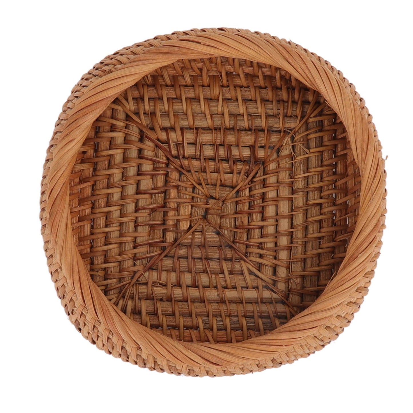 Rattan Storage Basket Hand Woven Simple Exquisite Rattan Organizer Storage Basket for Tea Sets Tableware L