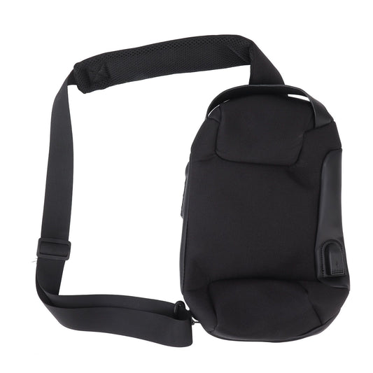 Shoulder Backpack Breathable Large Capacity Lockable Zipper Oxford Cloth Portable Sling Bag for Women Men Black