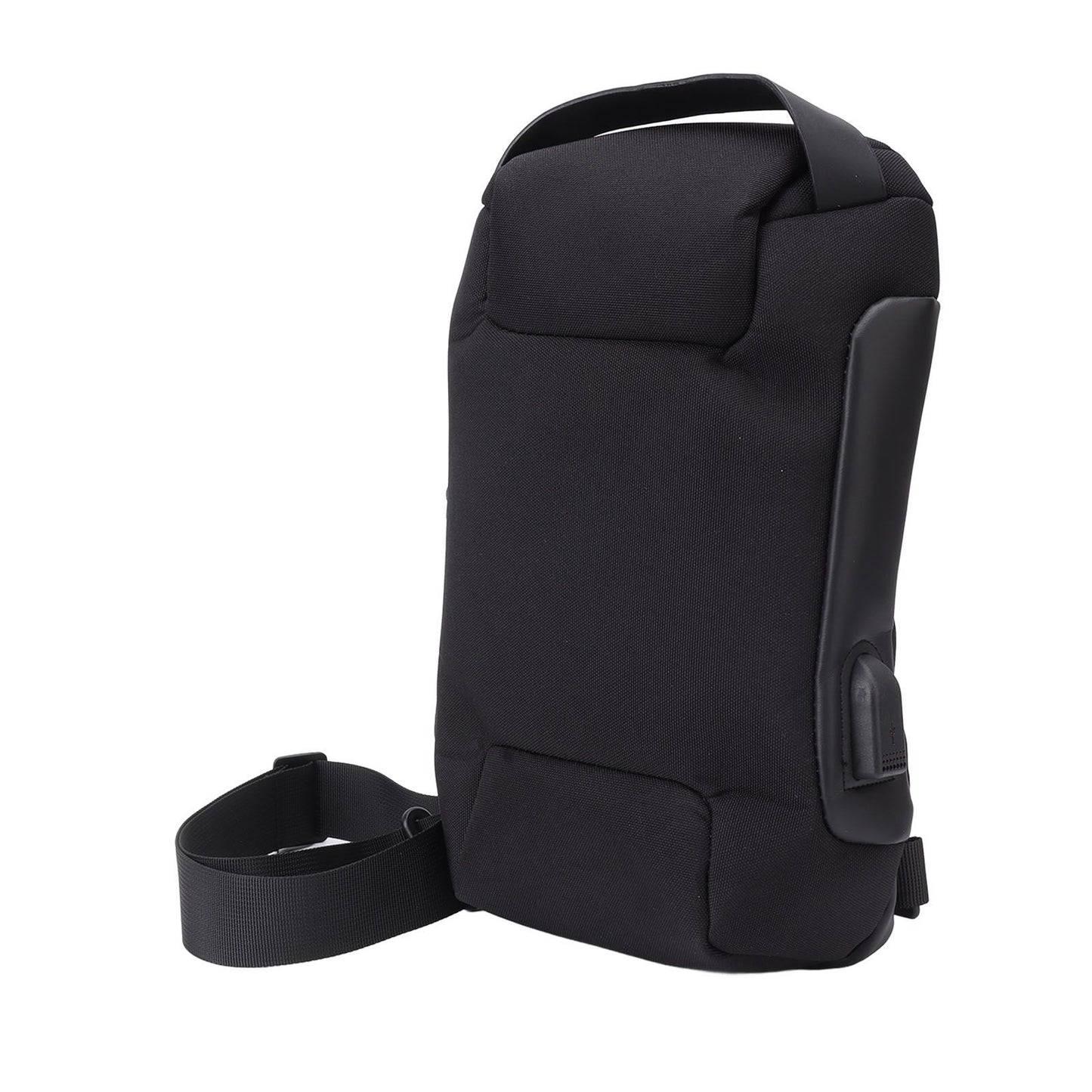 Shoulder Backpack Breathable Large Capacity Lockable Zipper Oxford Cloth Portable Sling Bag for Women Men Black