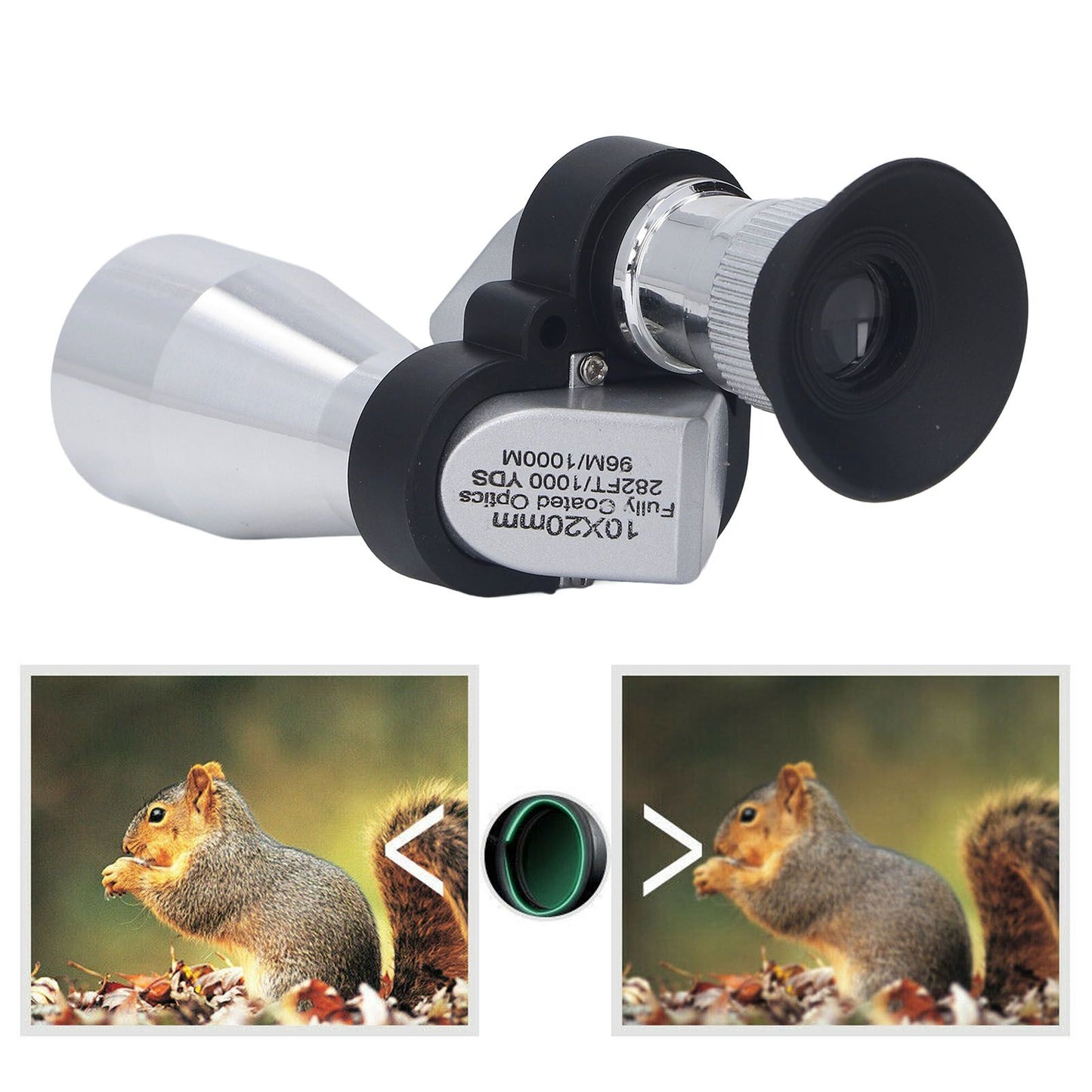 20mm Mini Portable Monocular Aluminium Alloy Wearproof Drop Resistant Waterproof Monocular Telescope with Phone Bracket