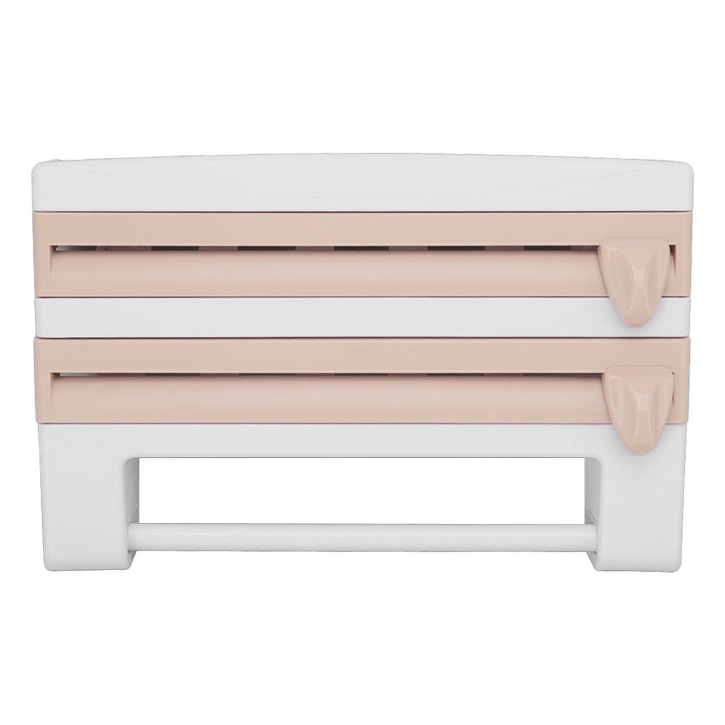Cling Film Holder Wall Mount Multifunctional Cling Film Cutter with Screws for Kitchen Khaki