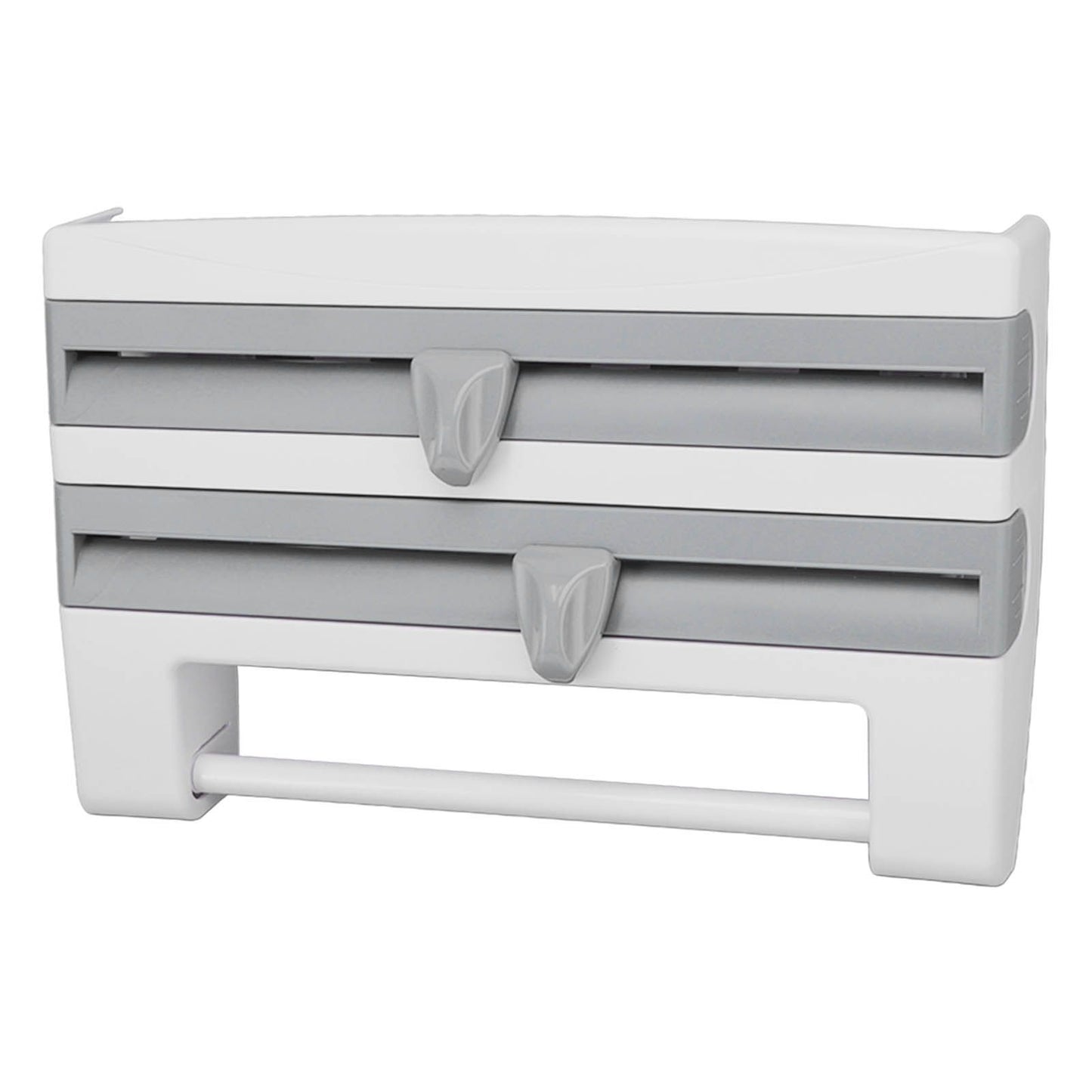 Cling Film Holder Wall Mount Multifunctional Cling Film Cutter with Screws for Kitchen Grey Blue
