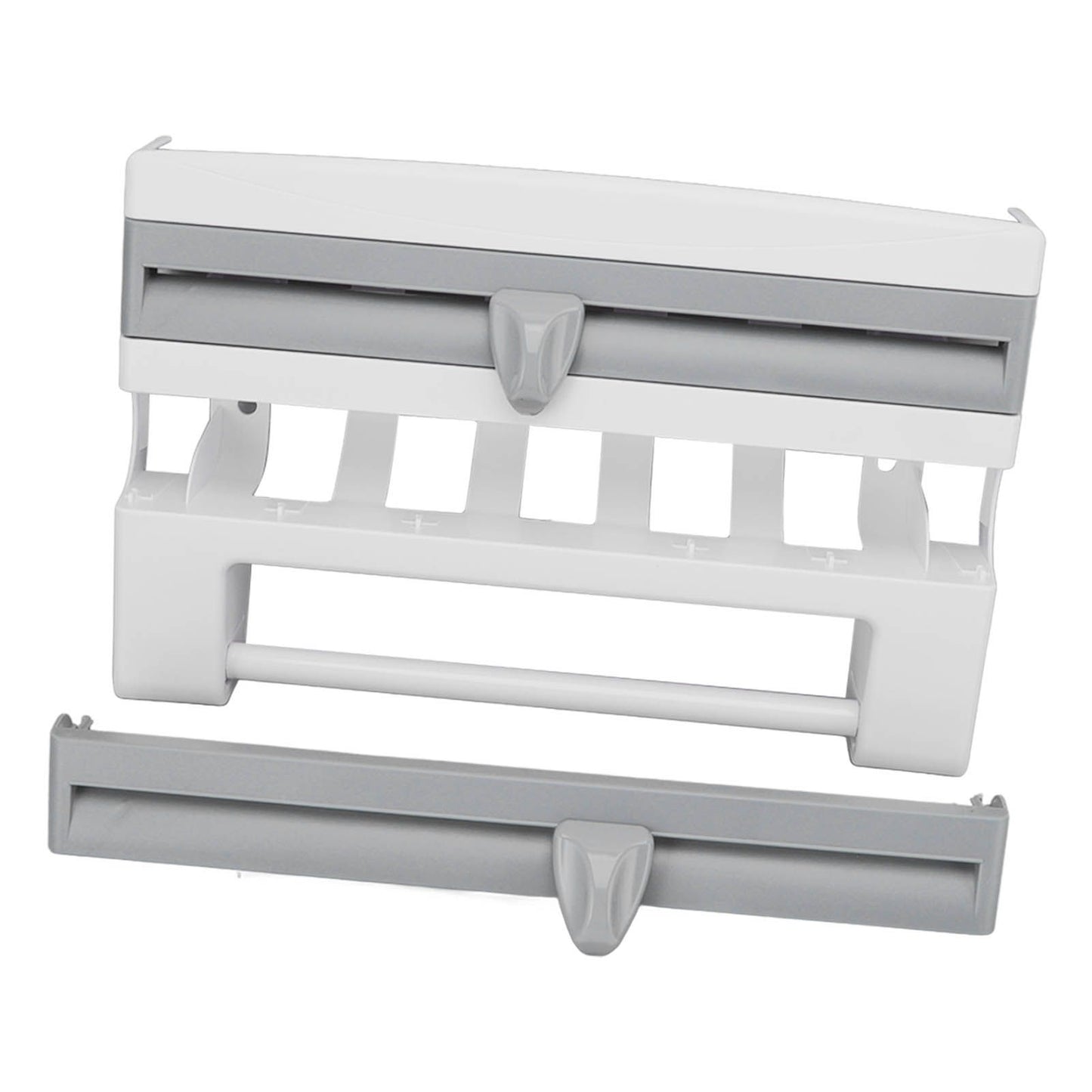 Cling Film Holder Wall Mount Multifunctional Cling Film Cutter with Screws for Kitchen Grey Blue