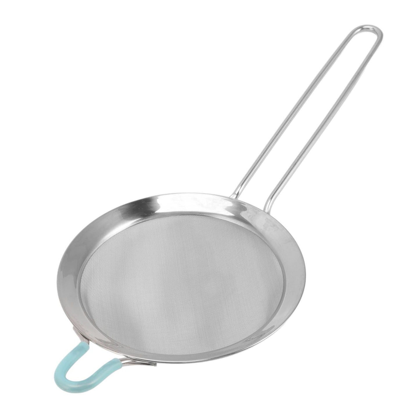 60 Mesh Fine Strainer Stainless Steel Handheld Flour Colander with Long Handle for Kitchen 20cm/7.9in
