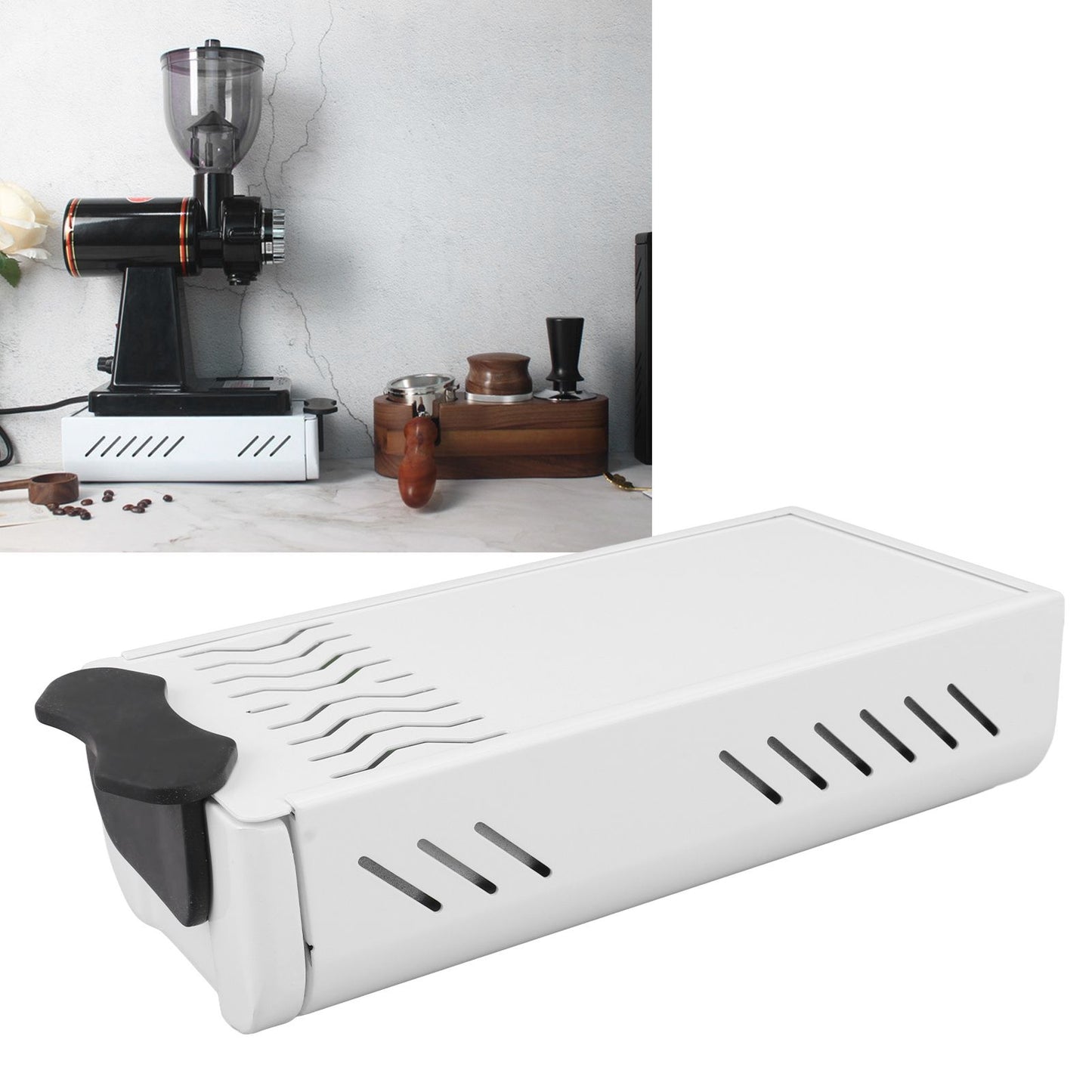 Knock Box Drawer Stainless Steel Detachable Anti Slip Feet Coffee Ground Knock Container White
