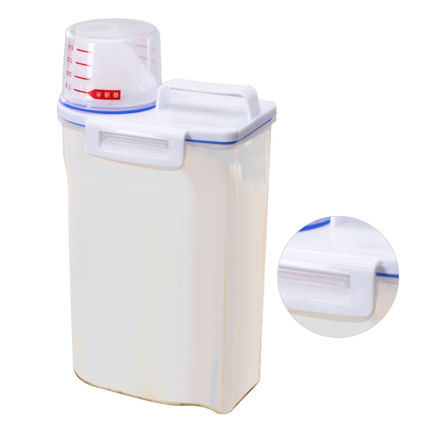 Rice Container Portable Compact 2kg Capacity Box Design Food Grade PP Plastic Airtight Food Storage Container Transparent Color