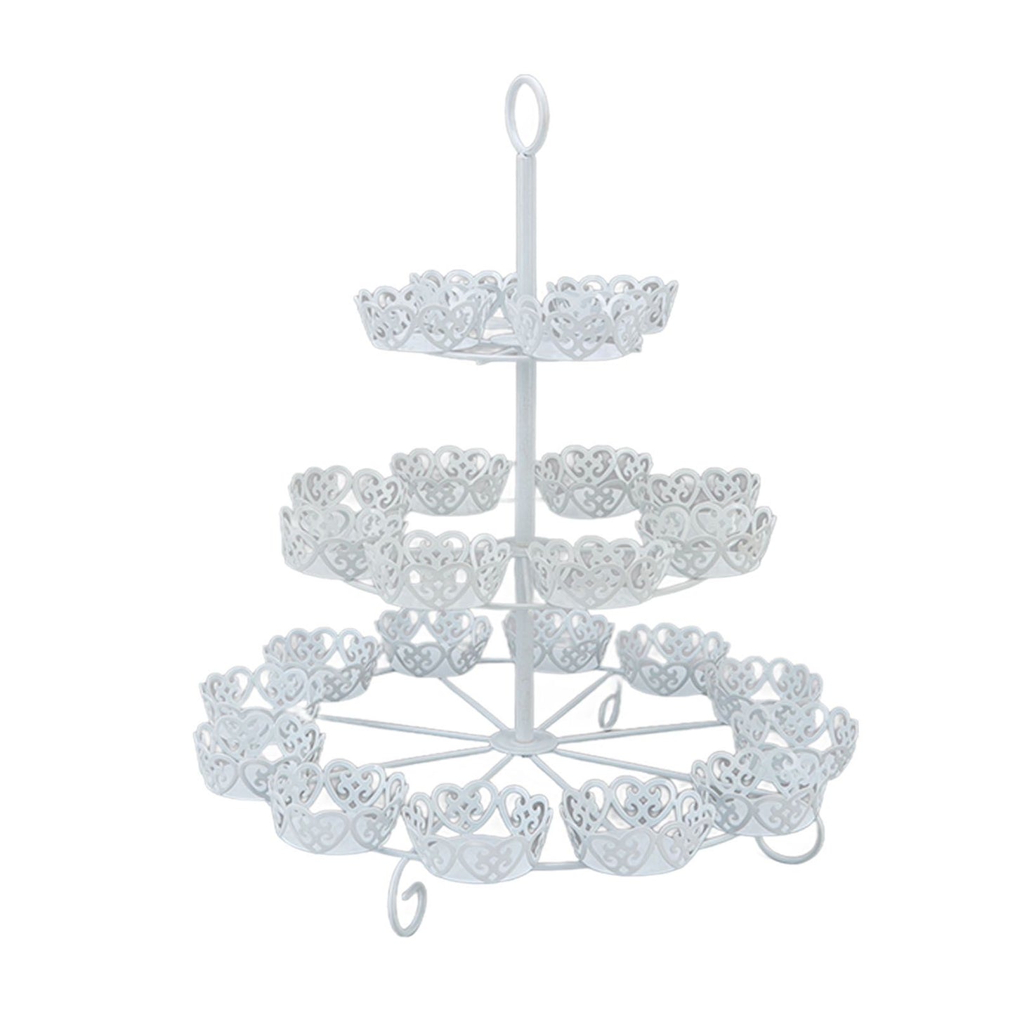 Cupcake Stand for 24 Cupcakes 3 Tier Pastry Serving Display Stand Iron Dessert Carrier Display Holder for Holiday Party